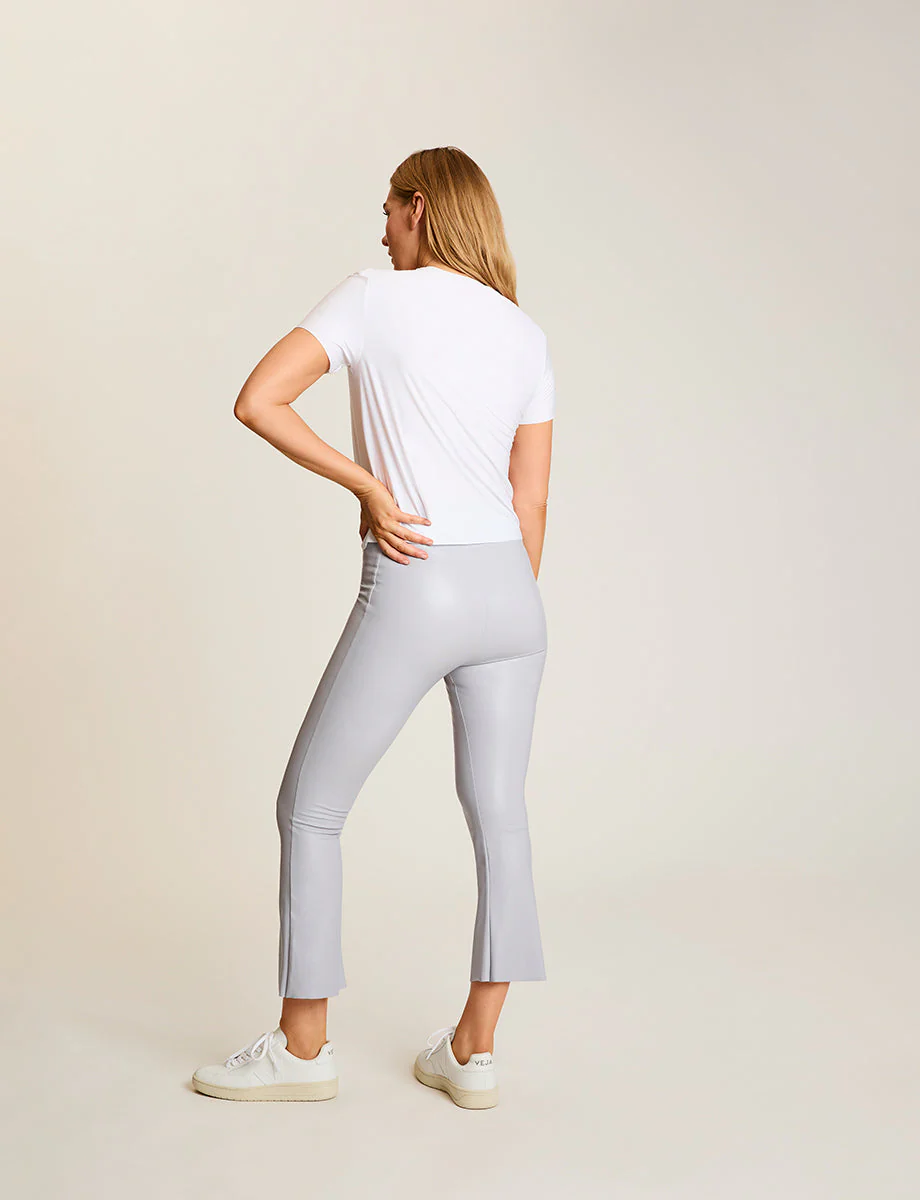 Faux Leather Crop Flare | Mist - Image 3