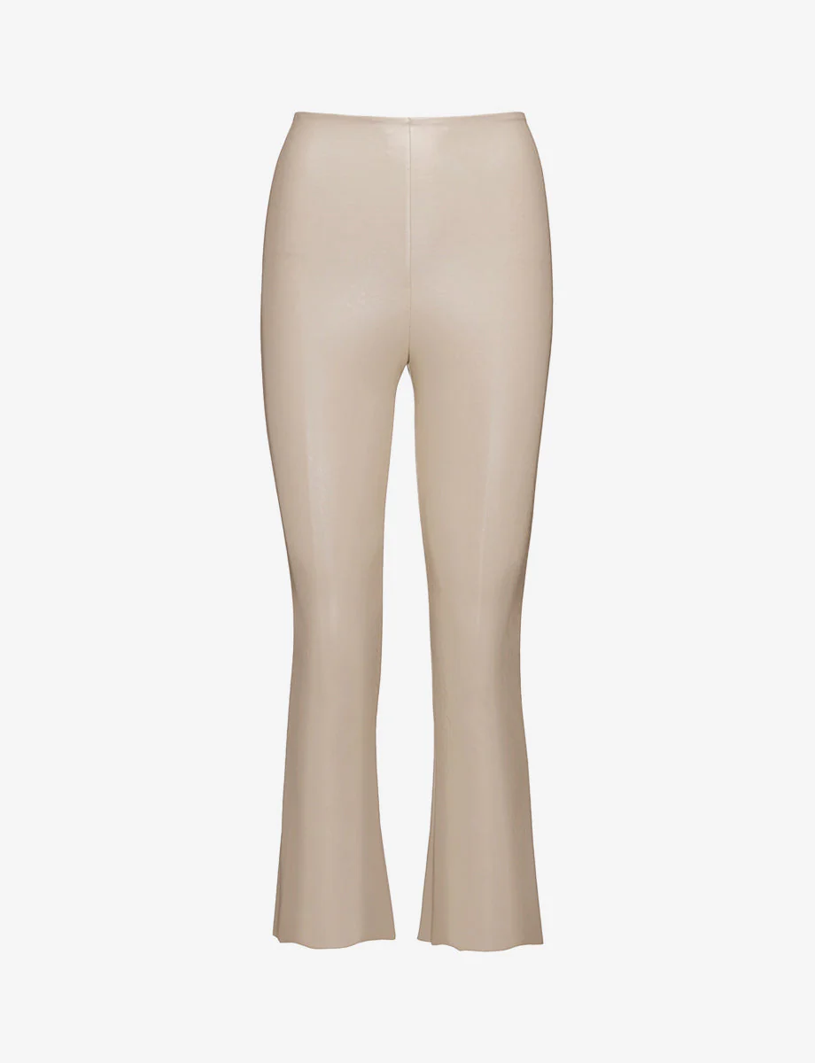 Faux Leather Crop Flare | Sand - Image 3