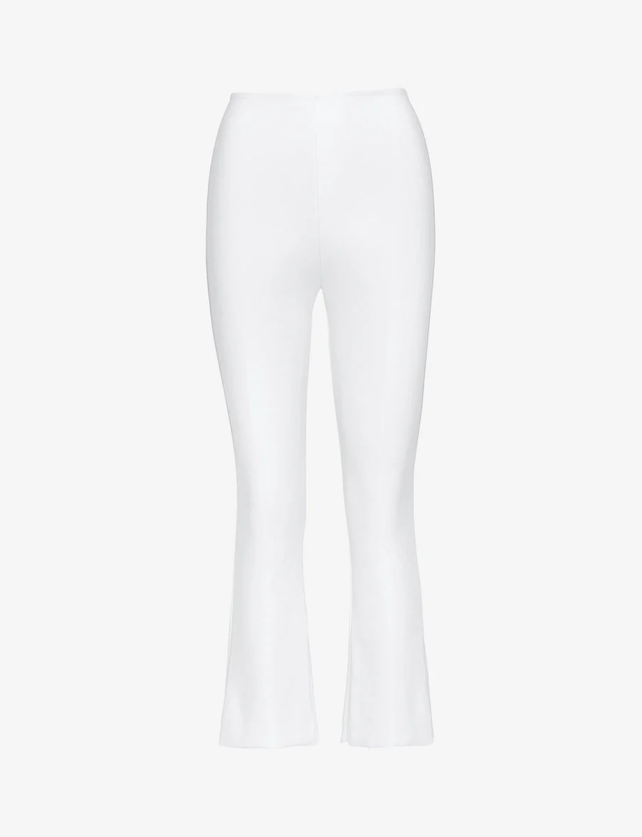 Faux Leather Crop Flare | White - Image 3