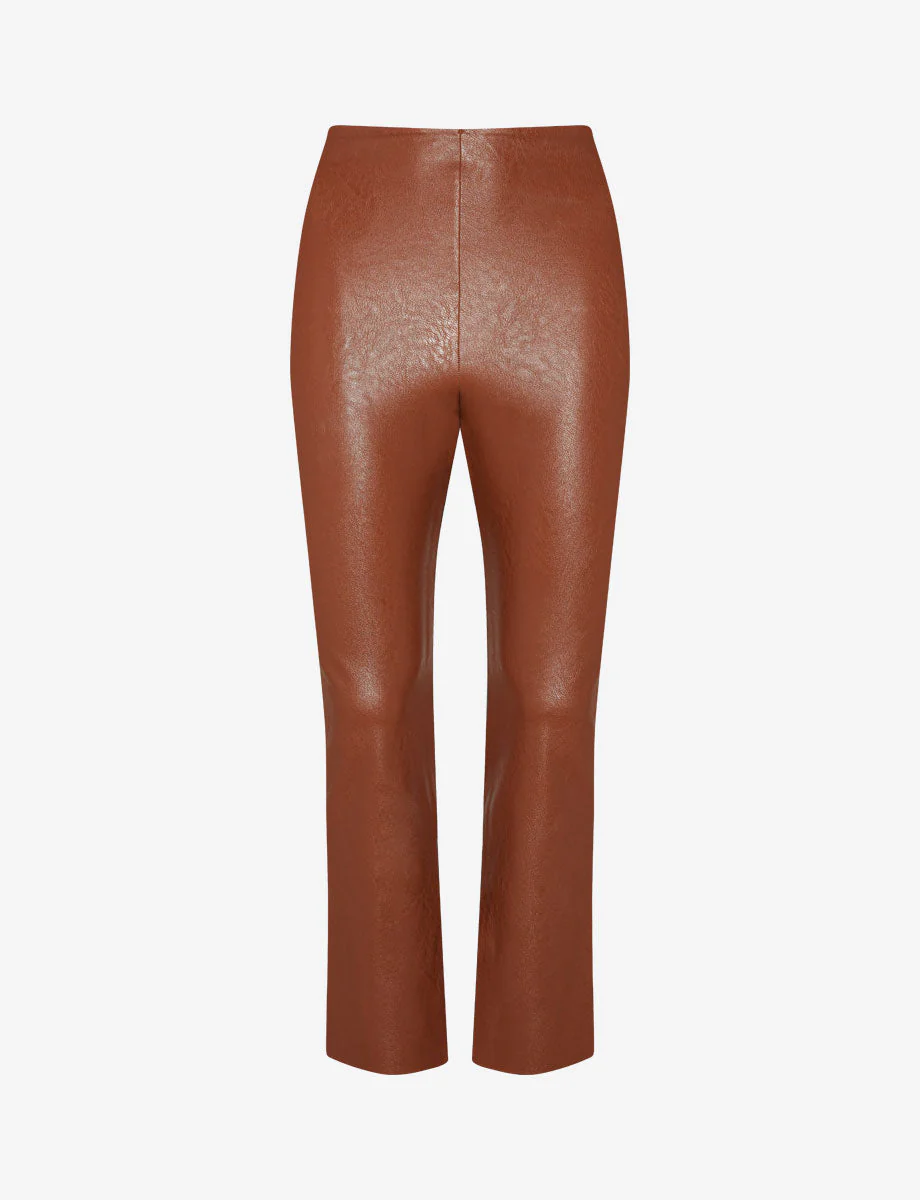 Faux Leather Crop Flare | Cocoa - Image 5