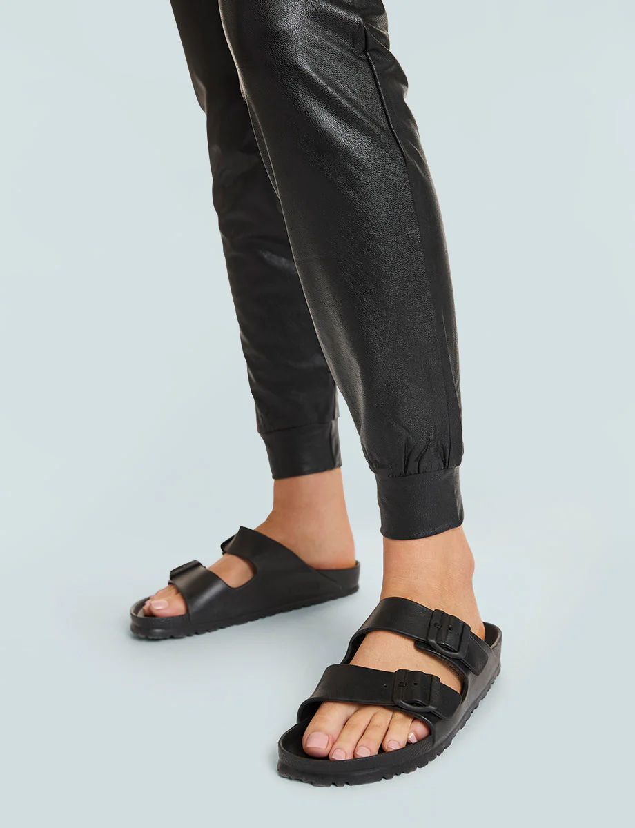 Faux Leather Jogger | Black - Image 3
