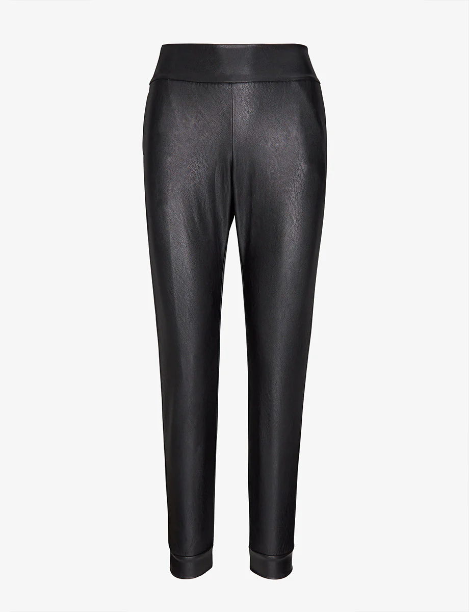 Faux Leather Jogger | Black - Image 5
