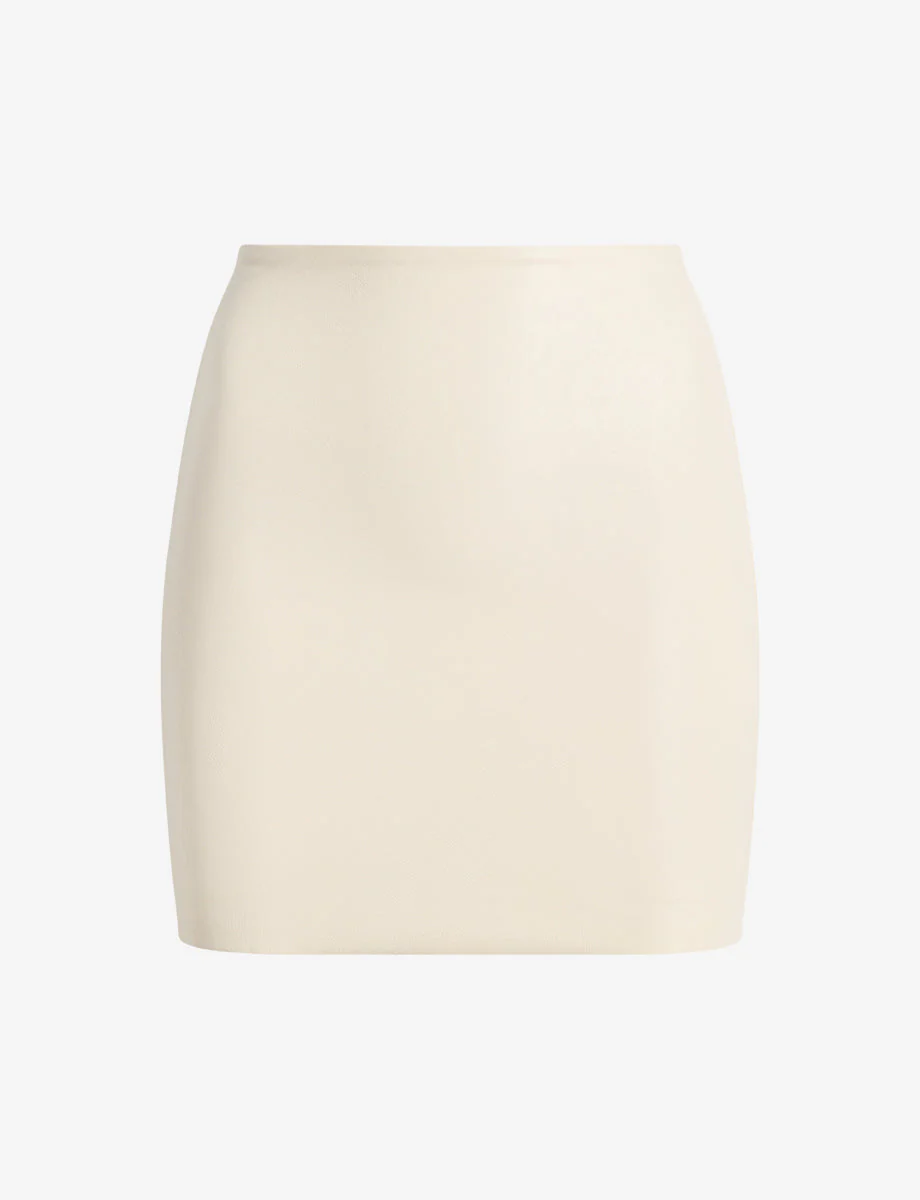 Faux Leather Micro-Mini Skirt | Ivory - Image 2