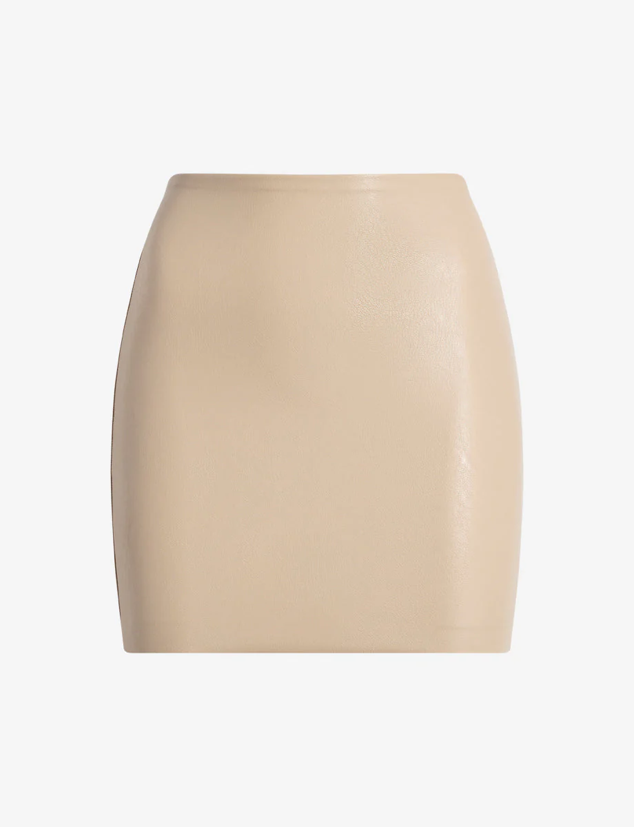 Faux Leather Micro-Mini Skirt | Sand - Image 2