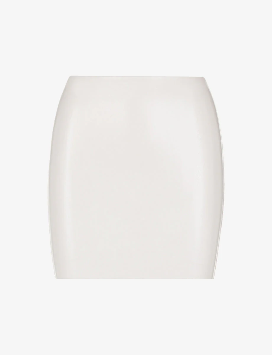 Faux Leather Micro-Mini Skirt | White - Image 3