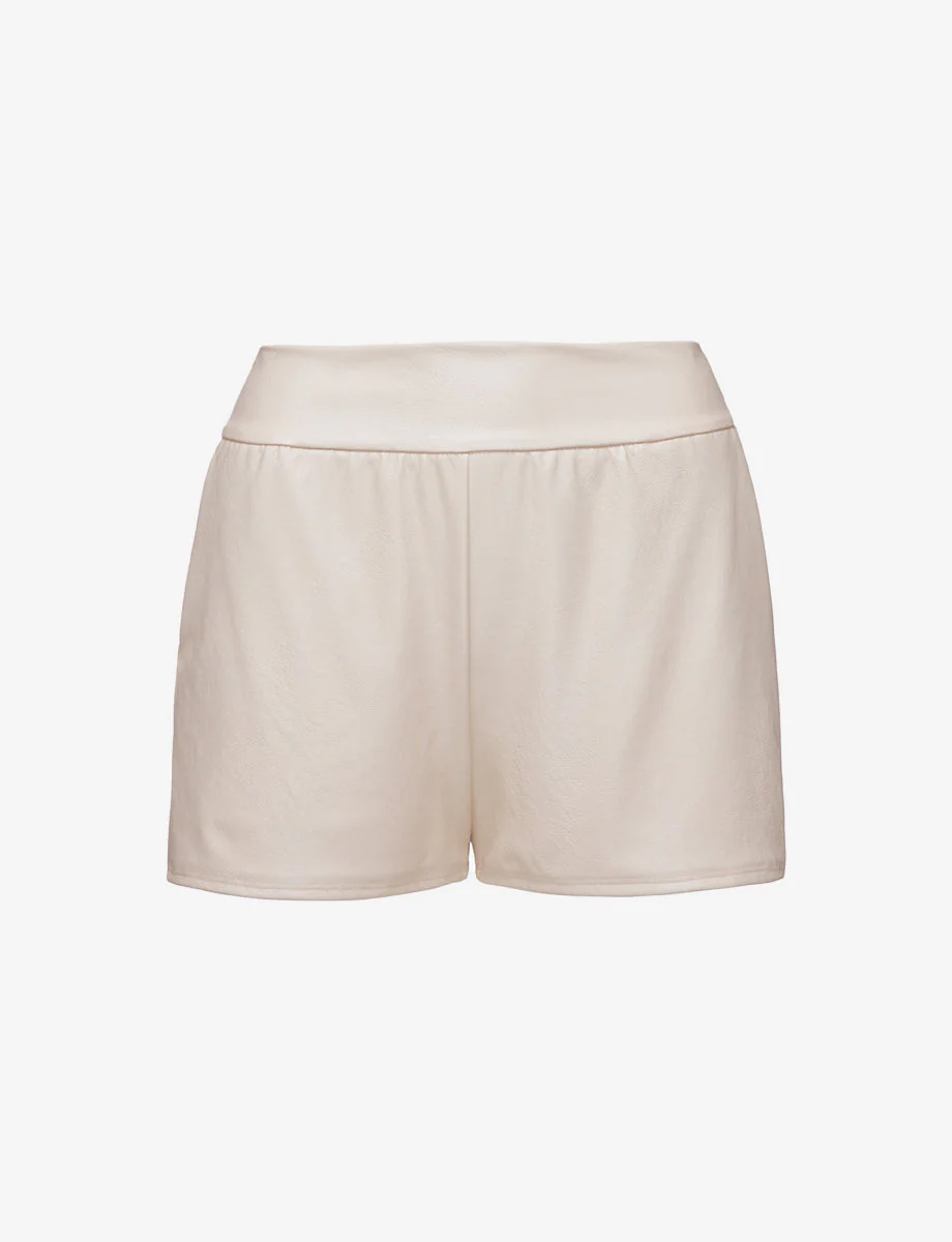 Faux Leather Relaxed Short | Sand - Image 2