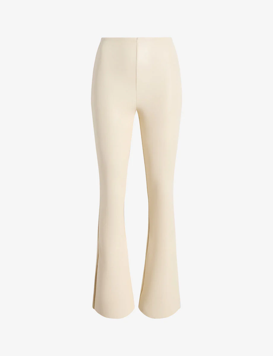 Faux Leather Flared Legging | Ivory - Image 4