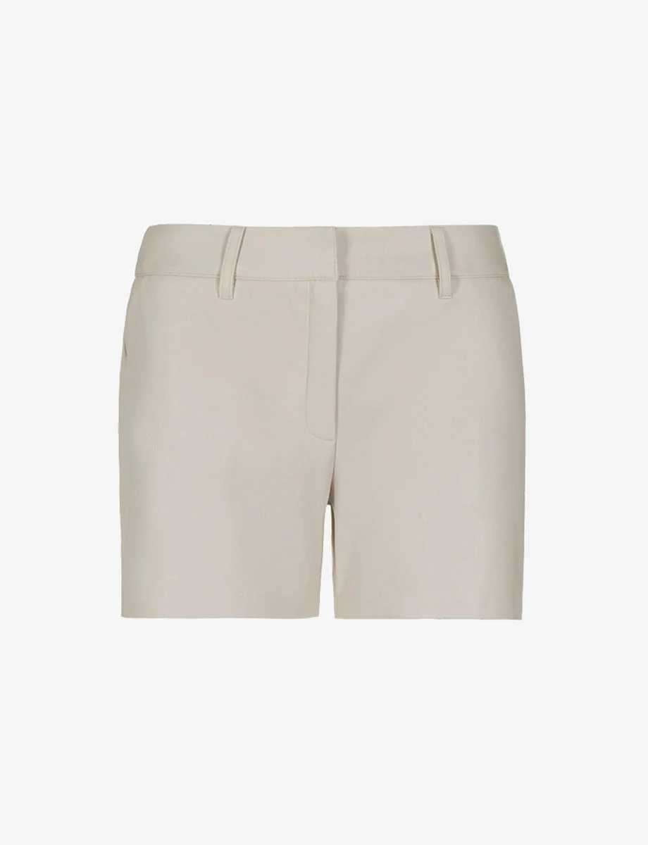 Faux Leather Tailored Short | Porcelain - Image 3