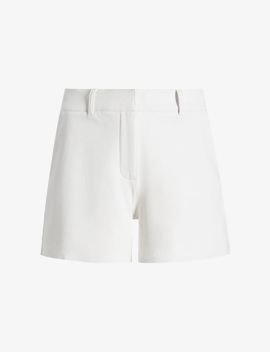 Faux Leather Tailored Short | White - Image 3