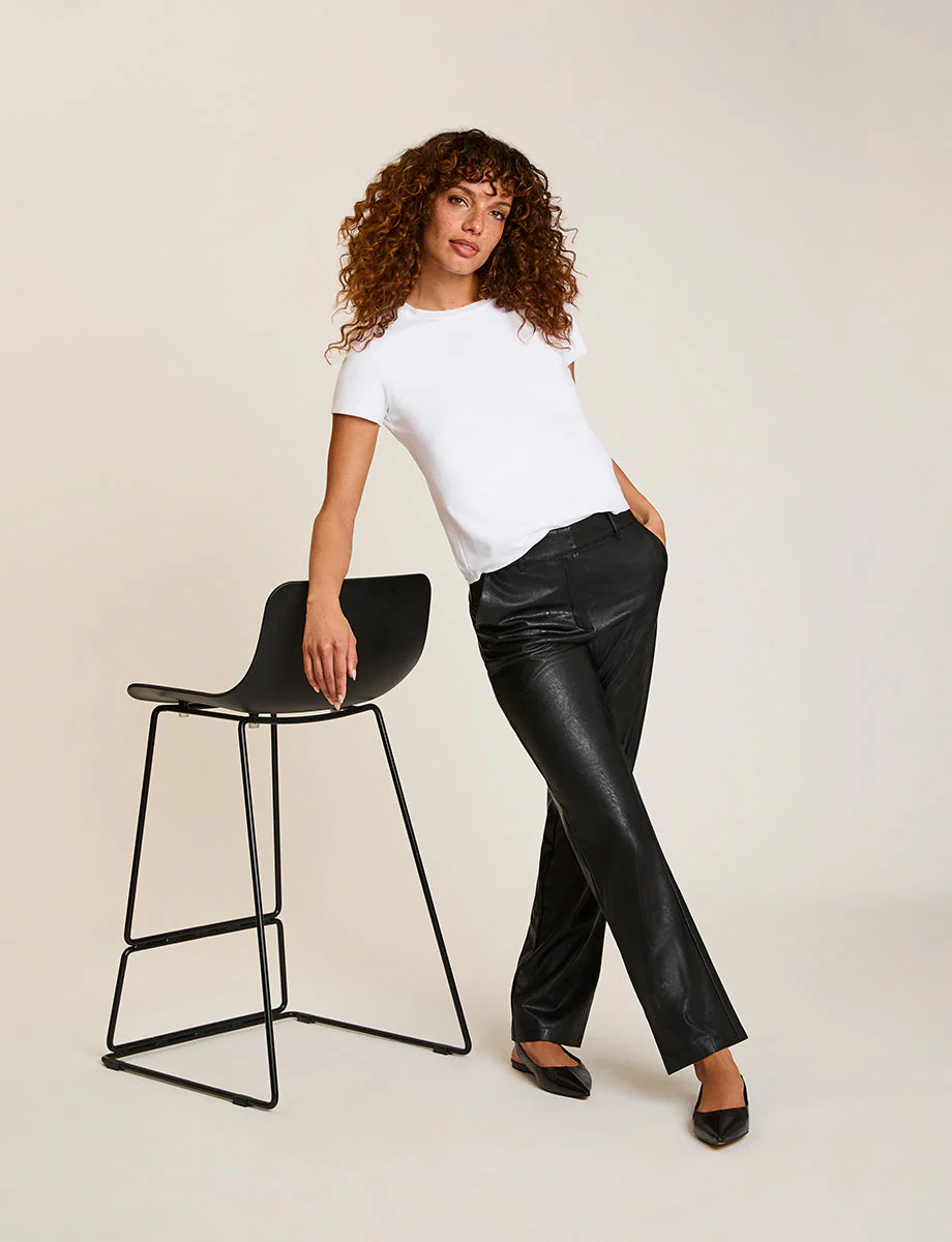 Faux Leather Trouser | Black - Image 2