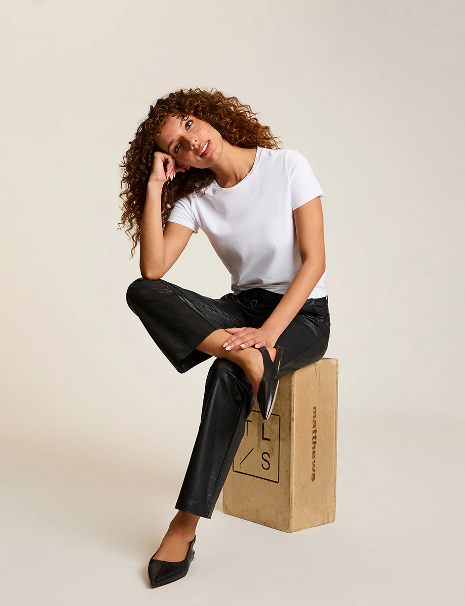 Faux Leather Trouser | Black - Image 3