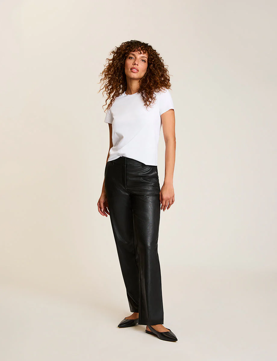 Faux Leather Trouser | Black - Image 4