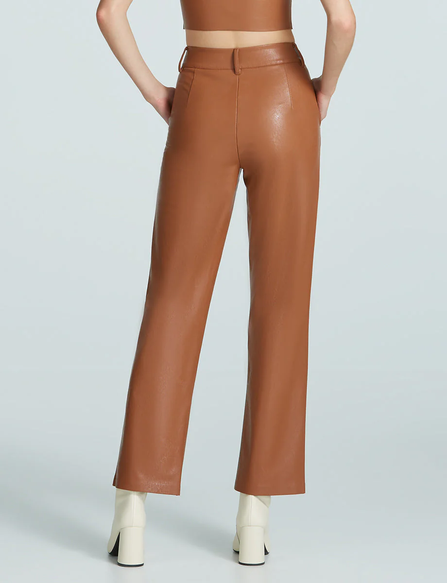 Faux Leather Trouser | Black - Image 7