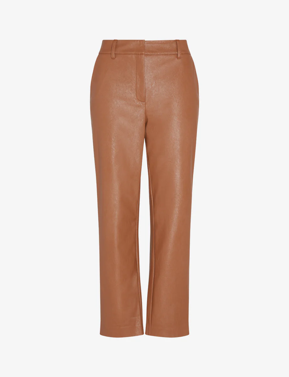 Faux Leather 7/8 Trouser | Cocoa - Image 3