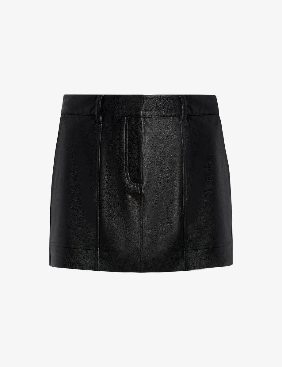Faux Leather Utility Micro Mini Skirt | Black - Image 3
