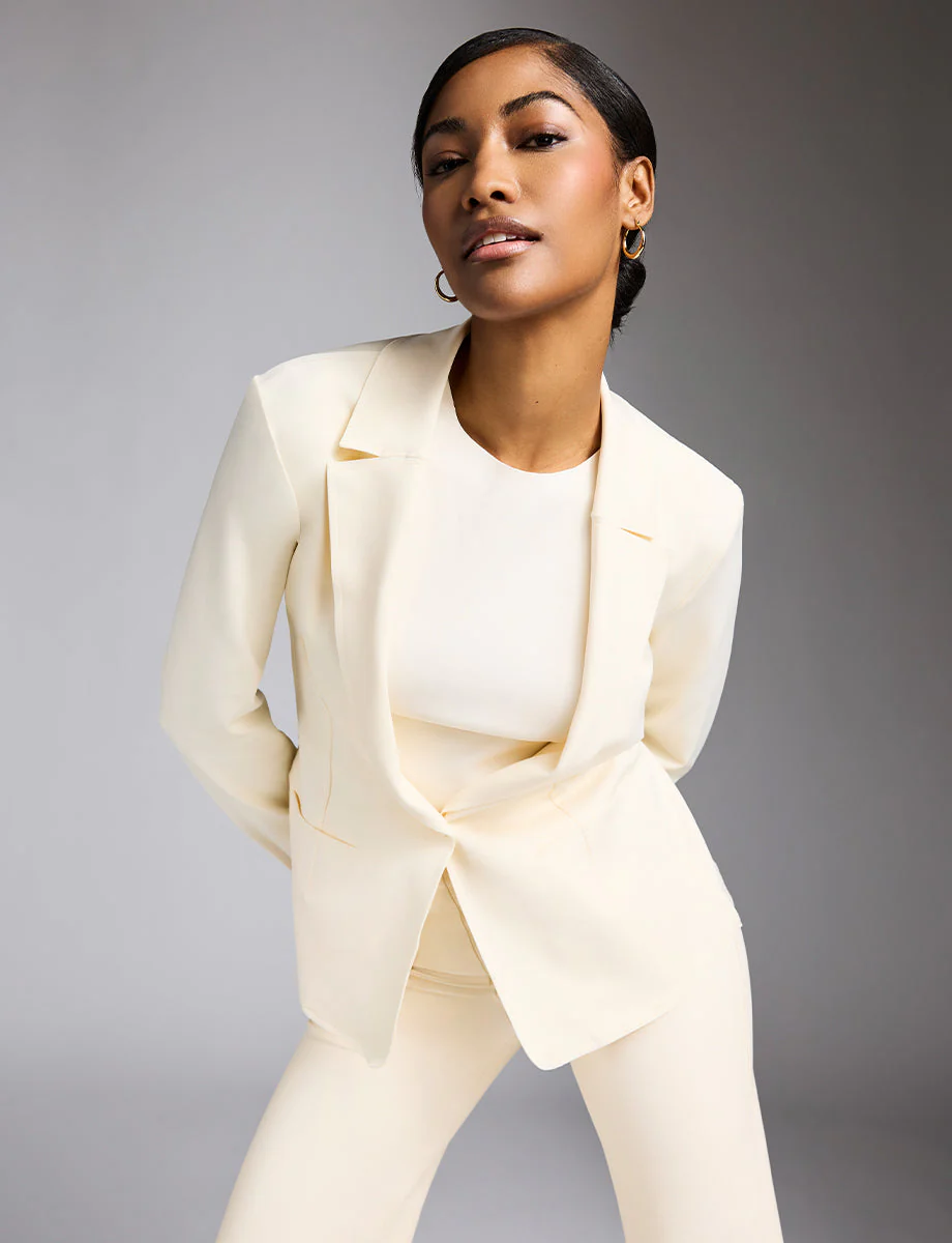 Faux Leather Wide Leg Pant | Ivory - Image 2
