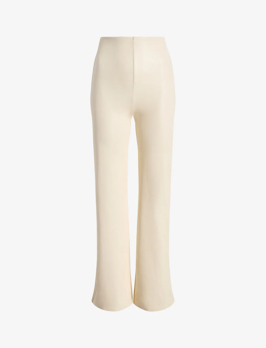 Faux Leather Wide Leg Pant | Ivory - Image 5