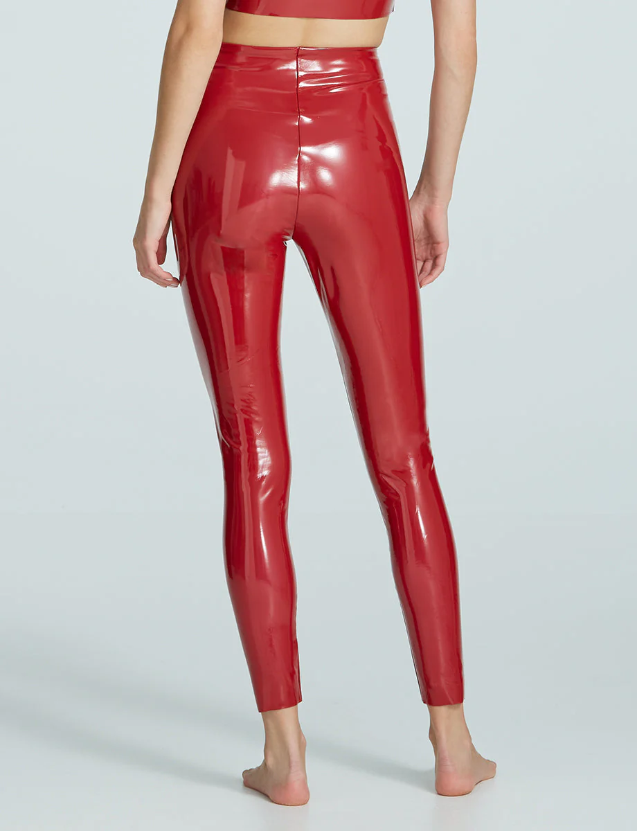 Faux Patent Leather Legging | Lava - Image 3
