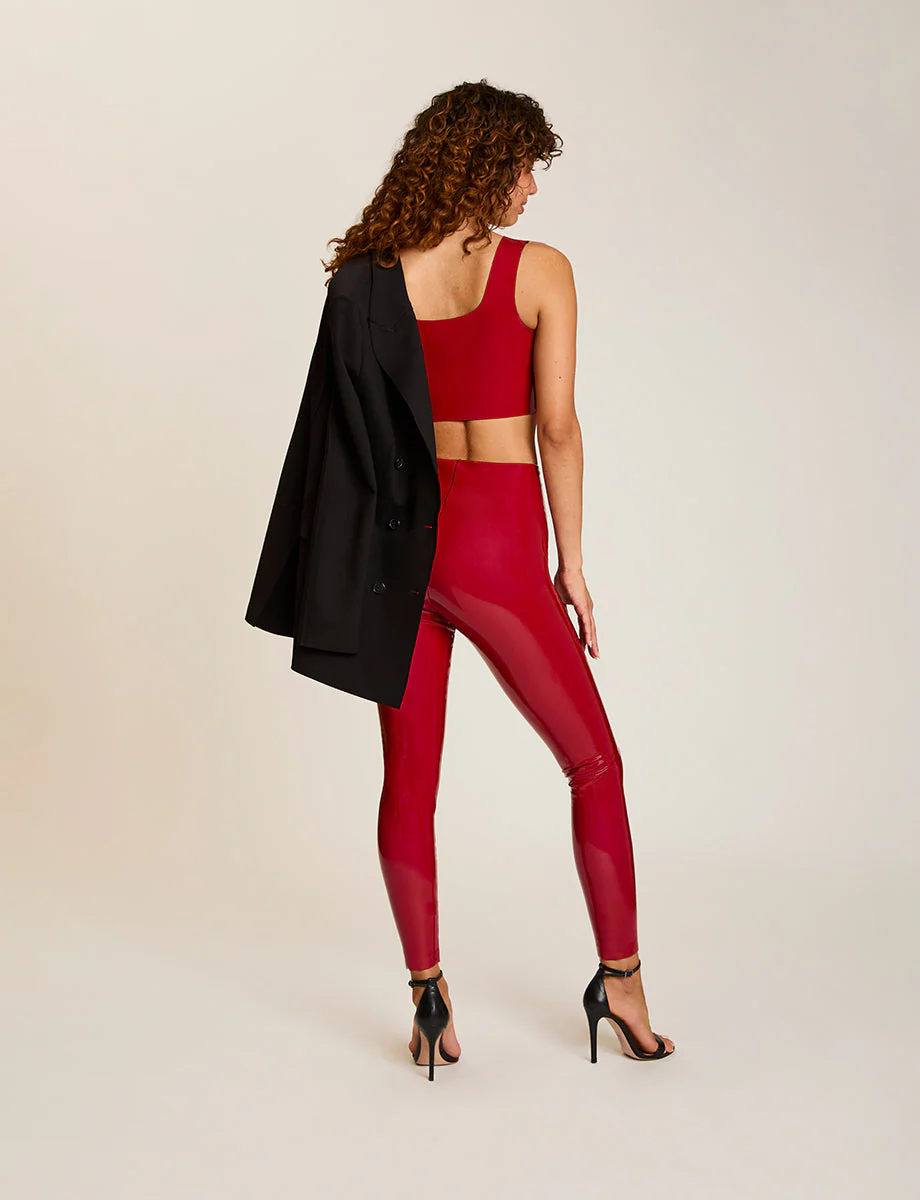 Faux Patent Leather Legging | Lava - Image 5