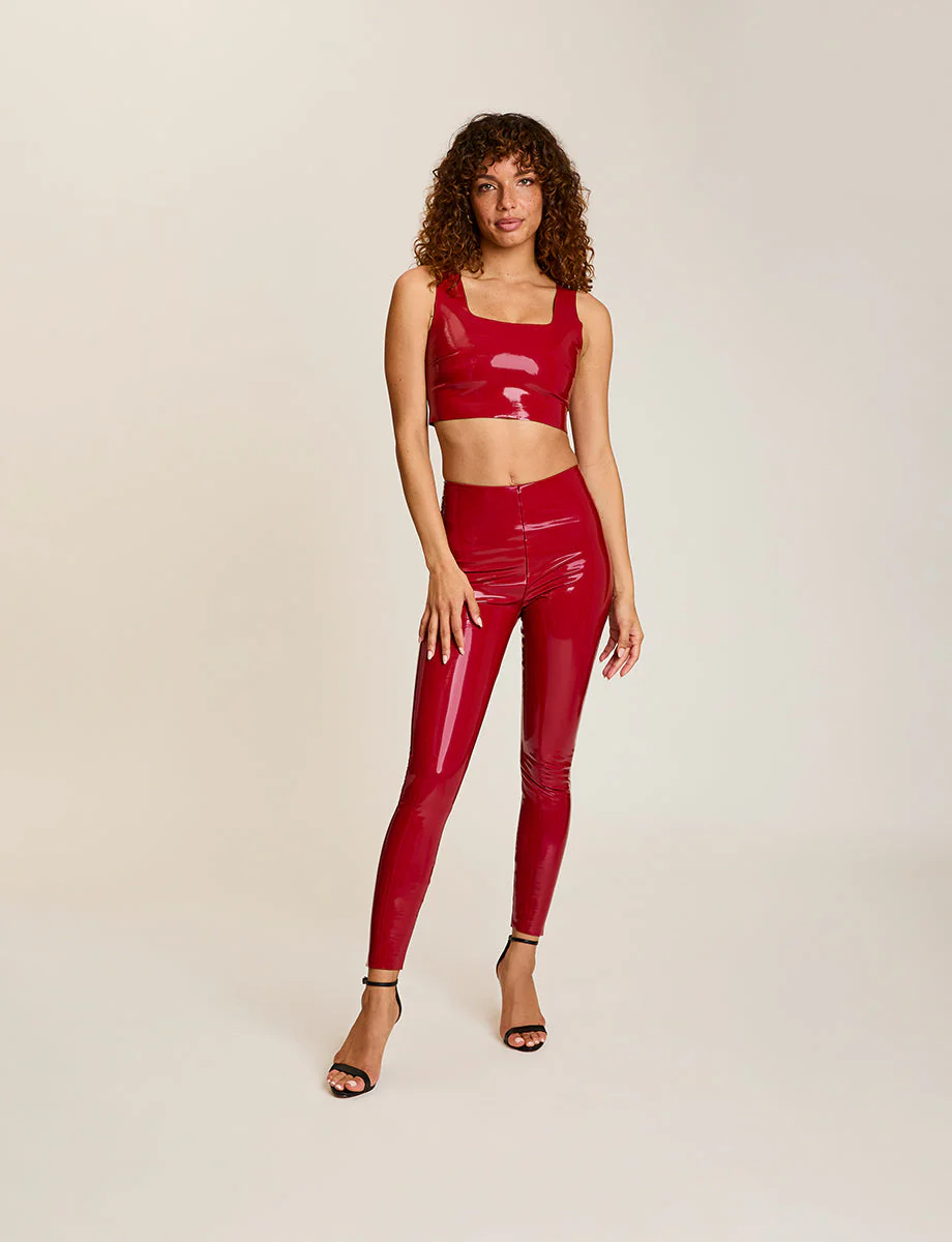 Faux Patent Leather Legging | Lava - Image 9
