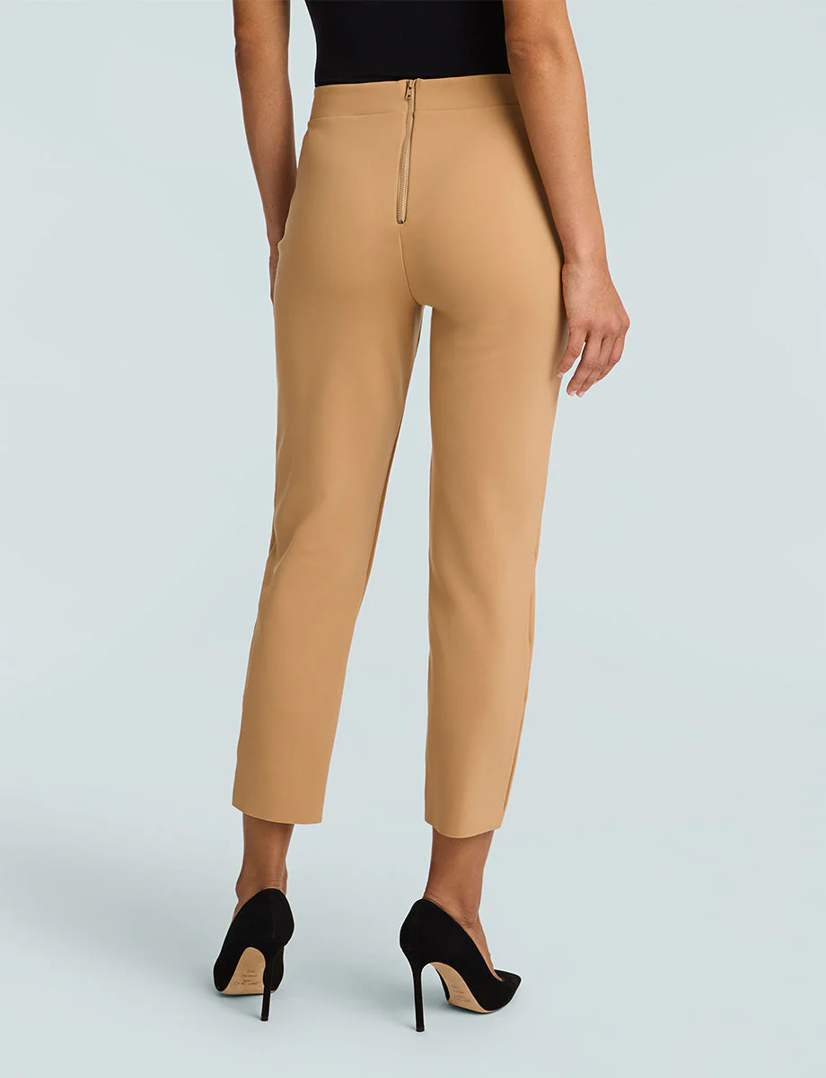 Neoprene CEO Zipper Cigarette Pant | Camel - Image 2