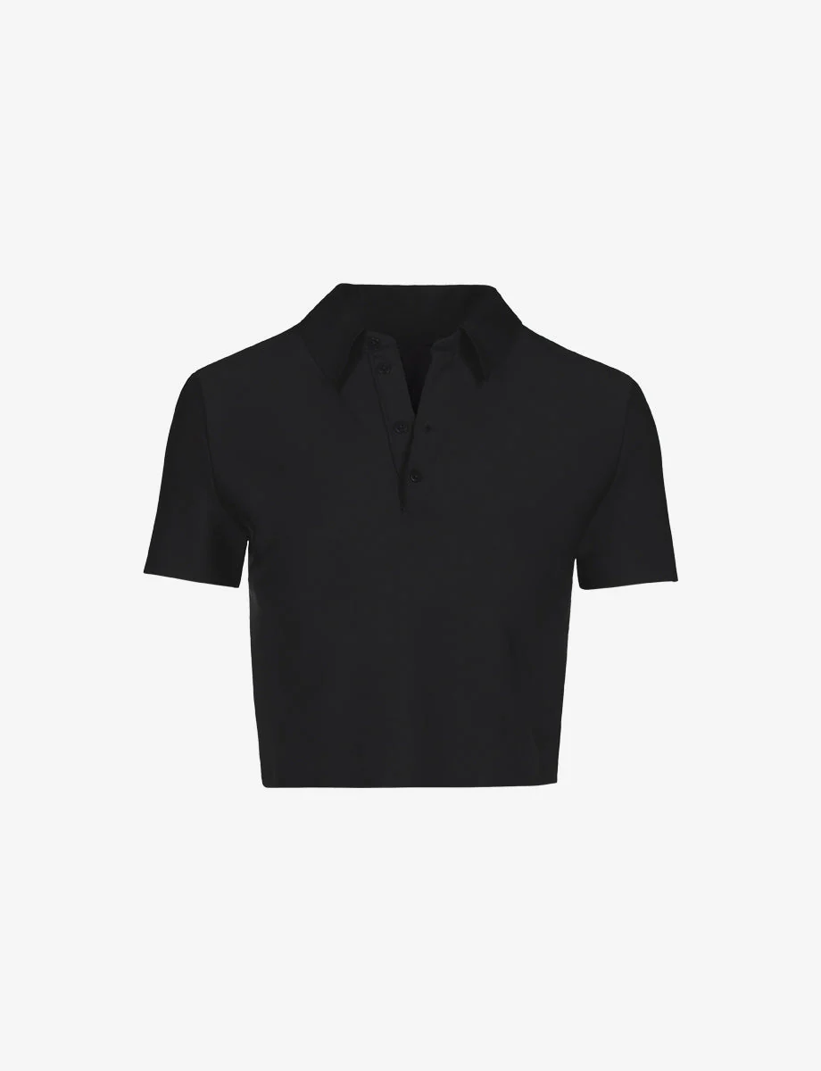Neoprene Polo Shirt | Black - Image 3