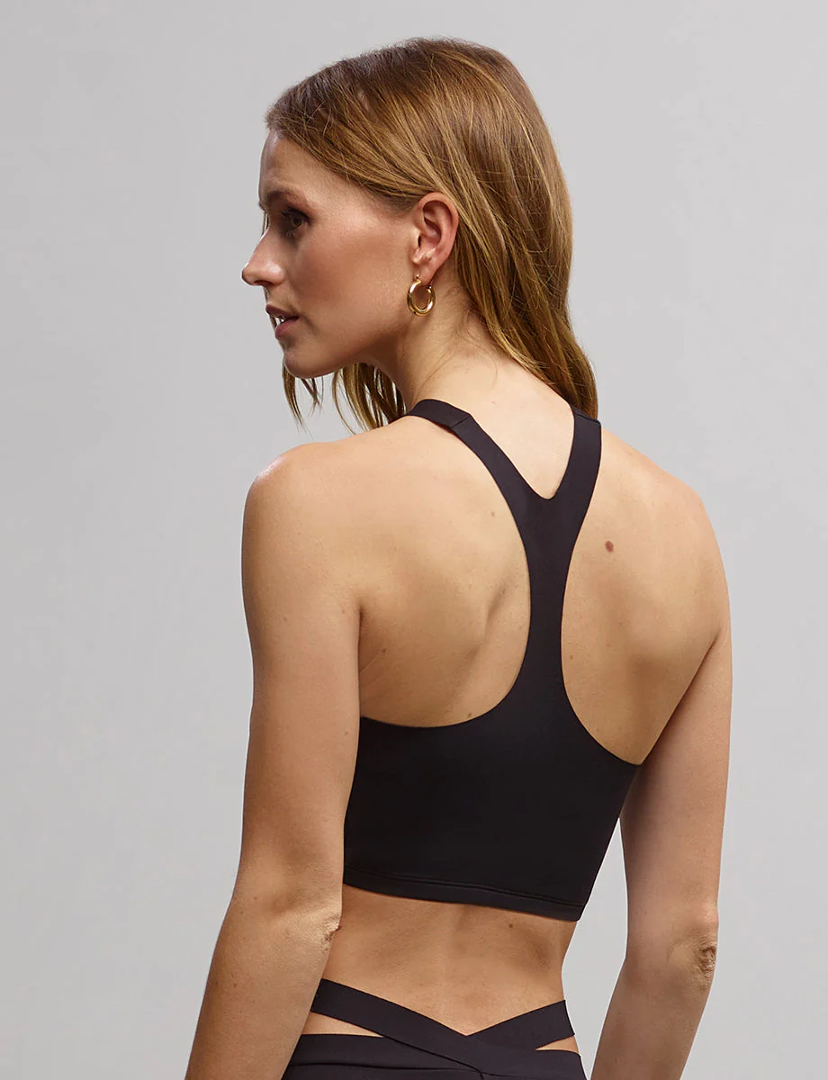 Neoprene Y-Front Crop Top | Black - Image 3