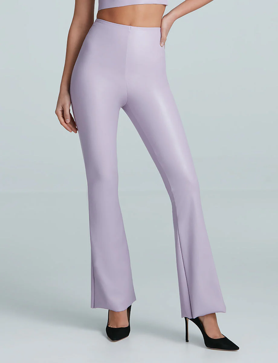 Faux Leather Flared Legging | Lavender - Image 2