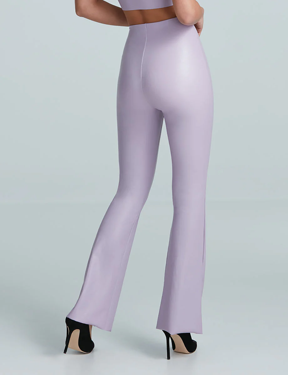 Faux Leather Flared Legging | Lavender - Image 3