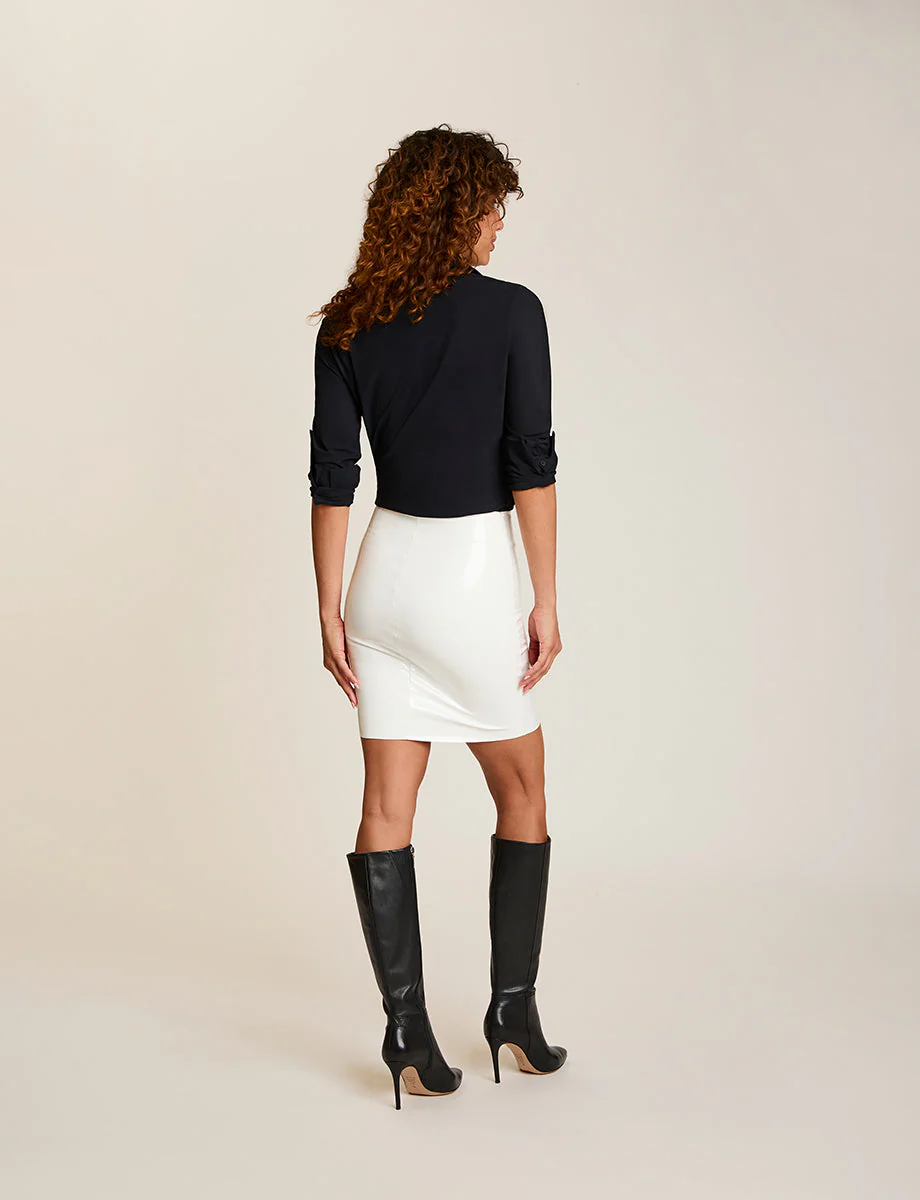 Faux Patent Leather Mini Skirt | White - Image 6