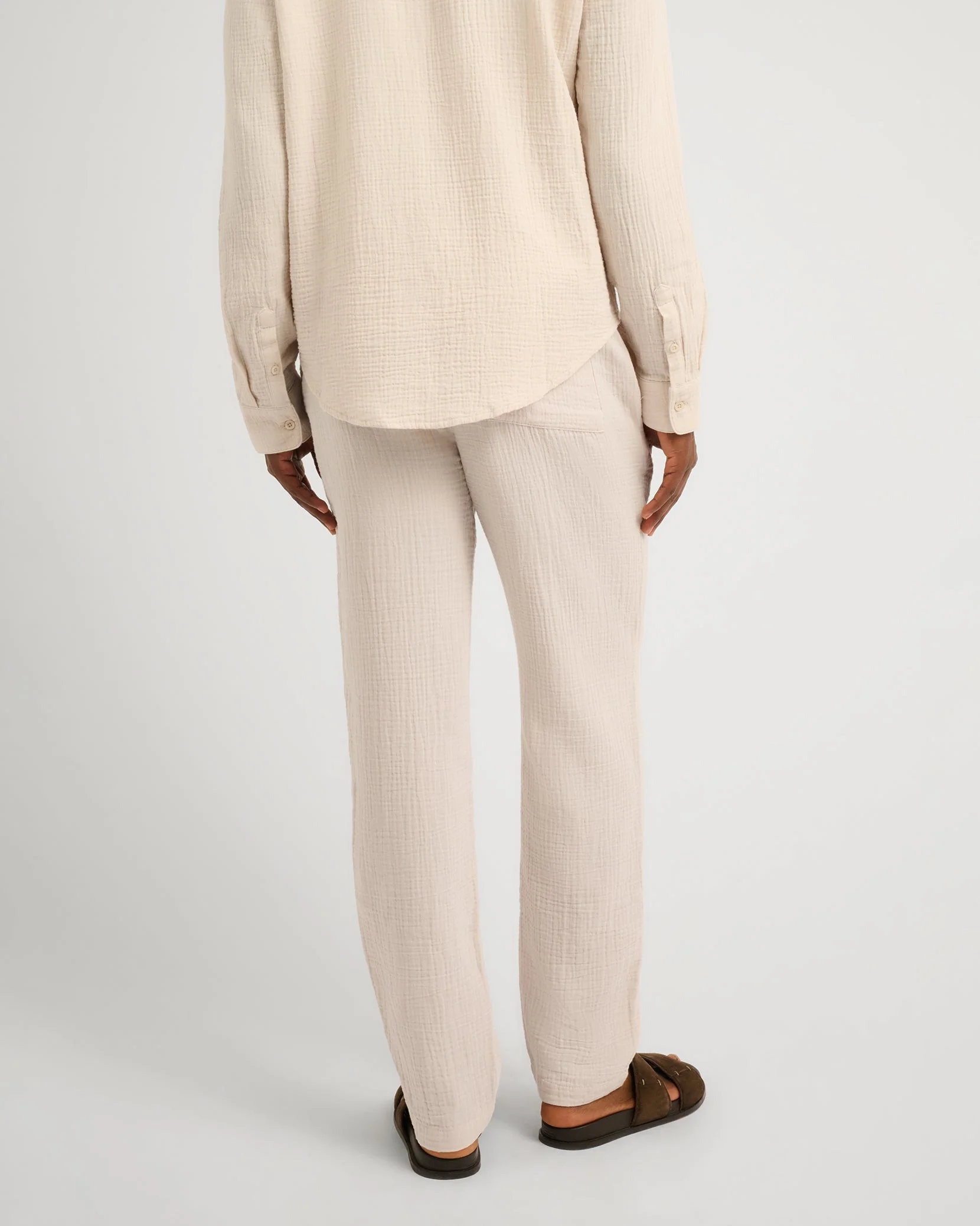 Mens | Cotton Gauze Pull-on Pant | Stone - Image 5