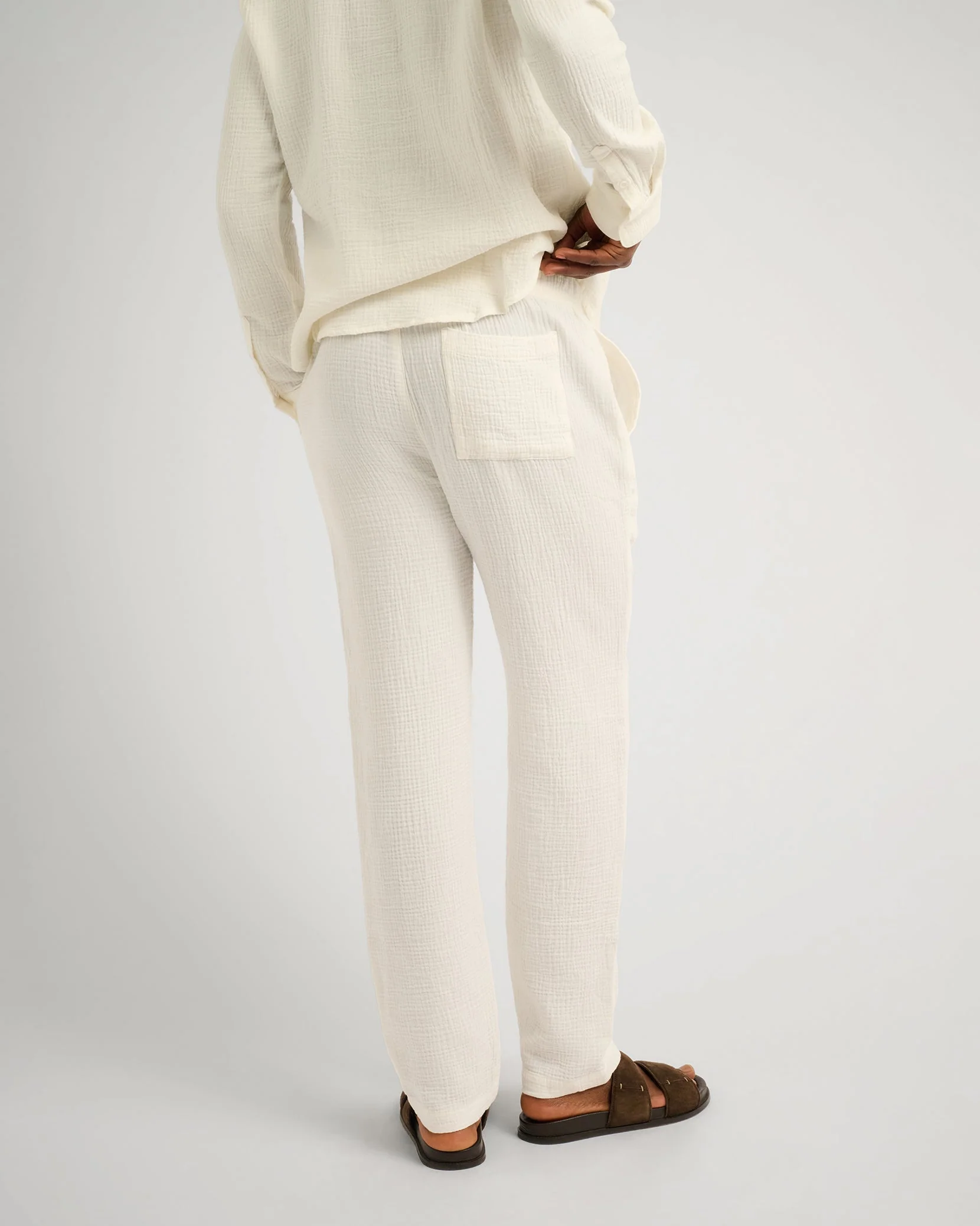 Mens | Cotton Gauze Pull-on Pant | White - Image 5