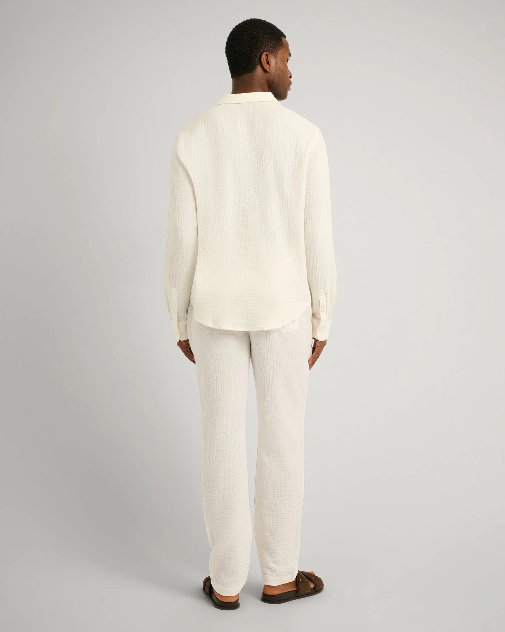 Mens | Cotton Gauze Pull-on Pant | White - Image 6