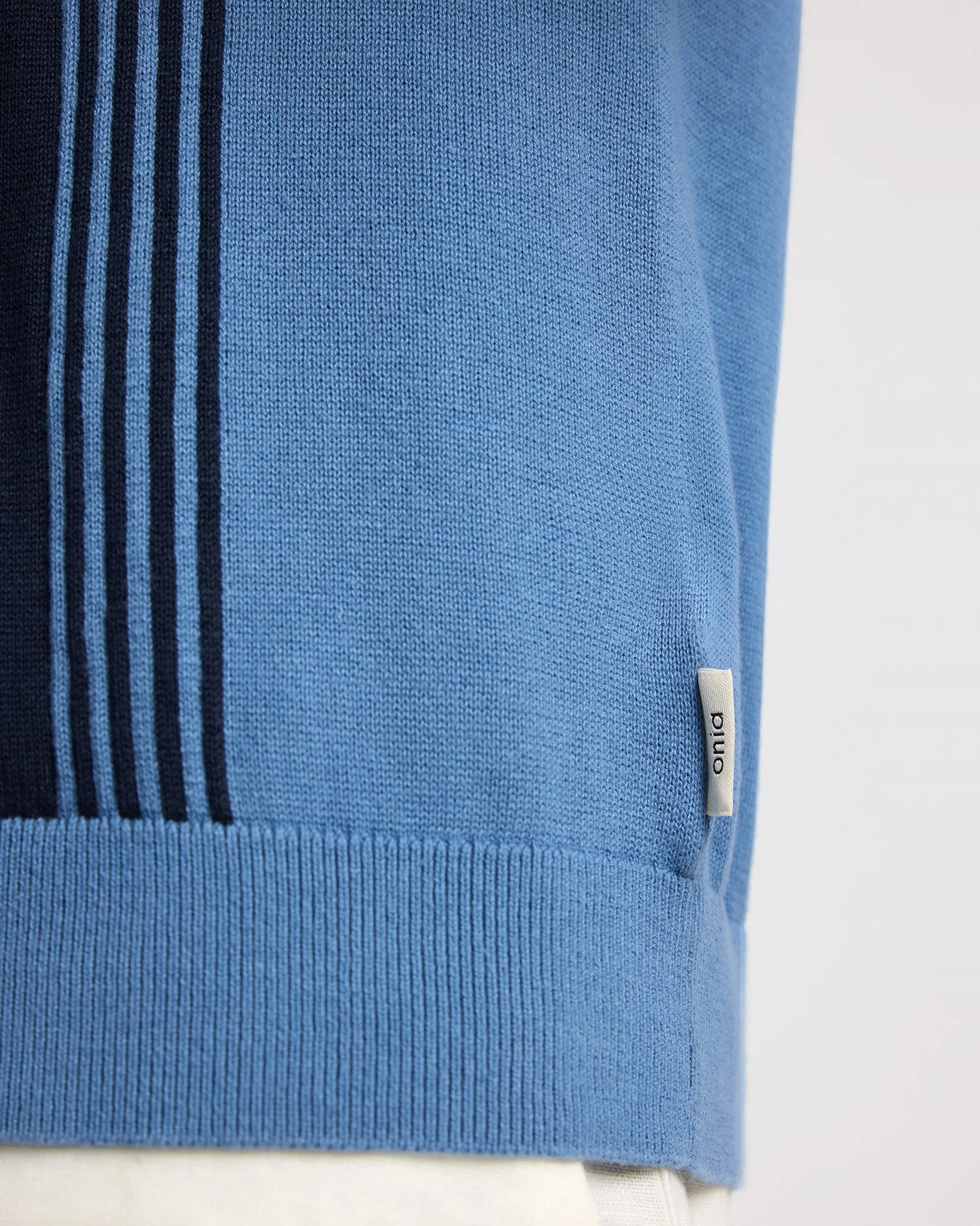 Mens | Cotton Knit Short Sleeve Polo | Indigo/Navy - Image 5