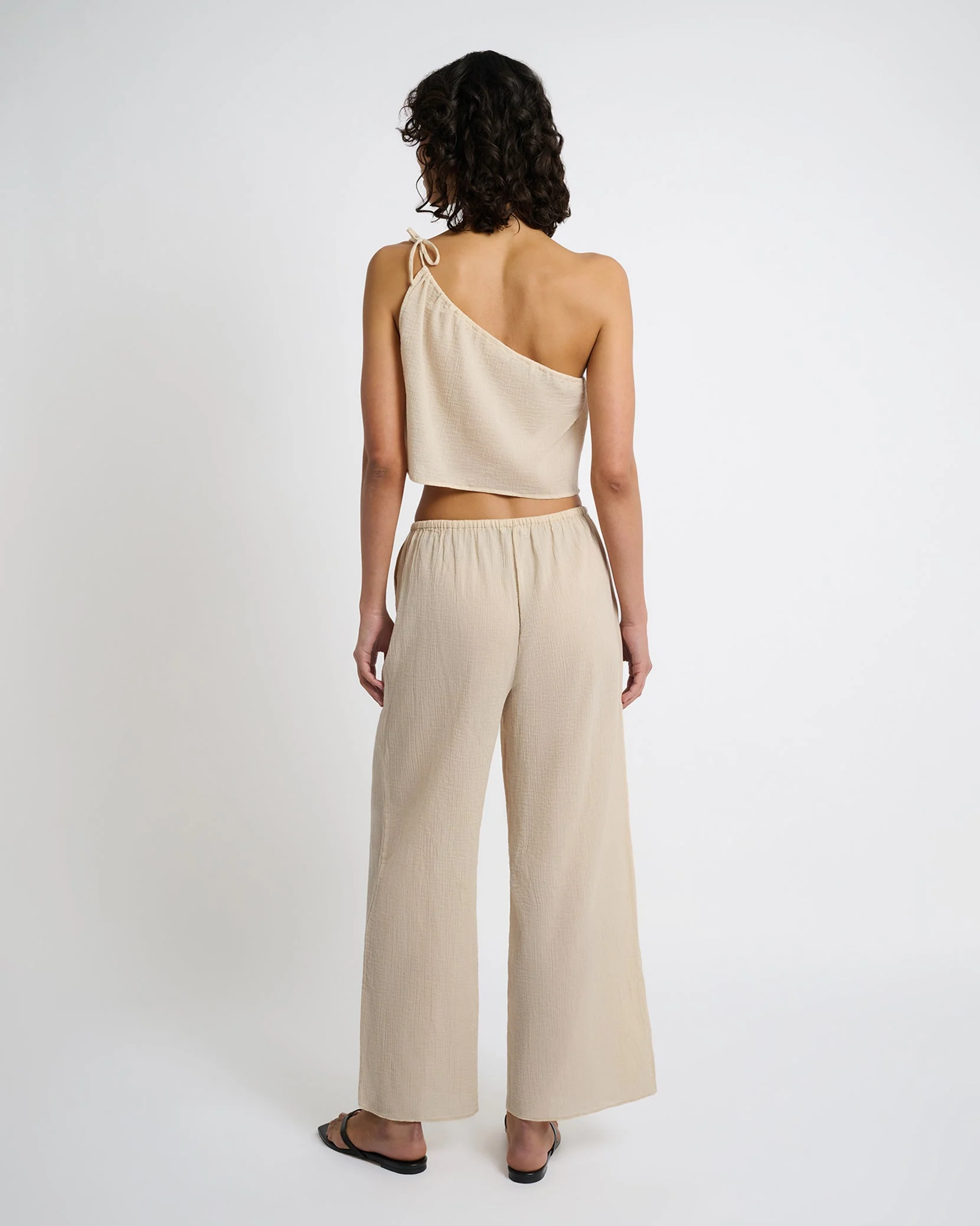 Womens | Crinkle Gauze Drawstring Pant | Sandshell - Image 5