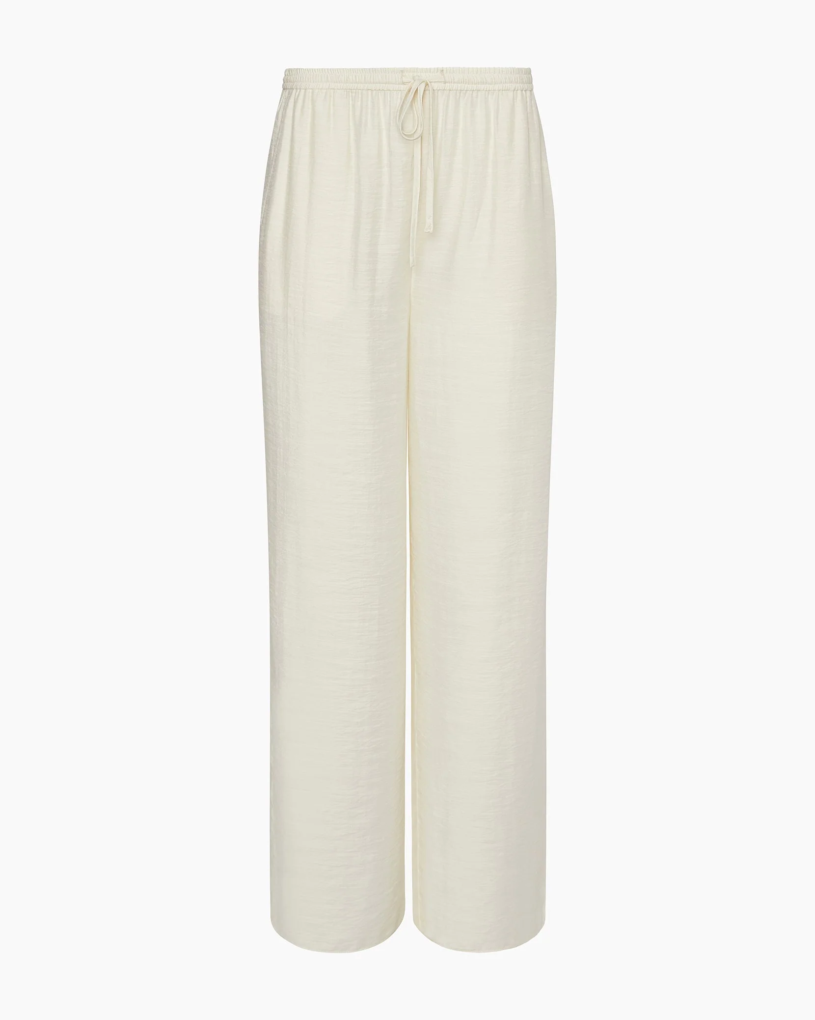 Womens | Crinkle Wide Leg Drawstring Pant | Egret - Image 2