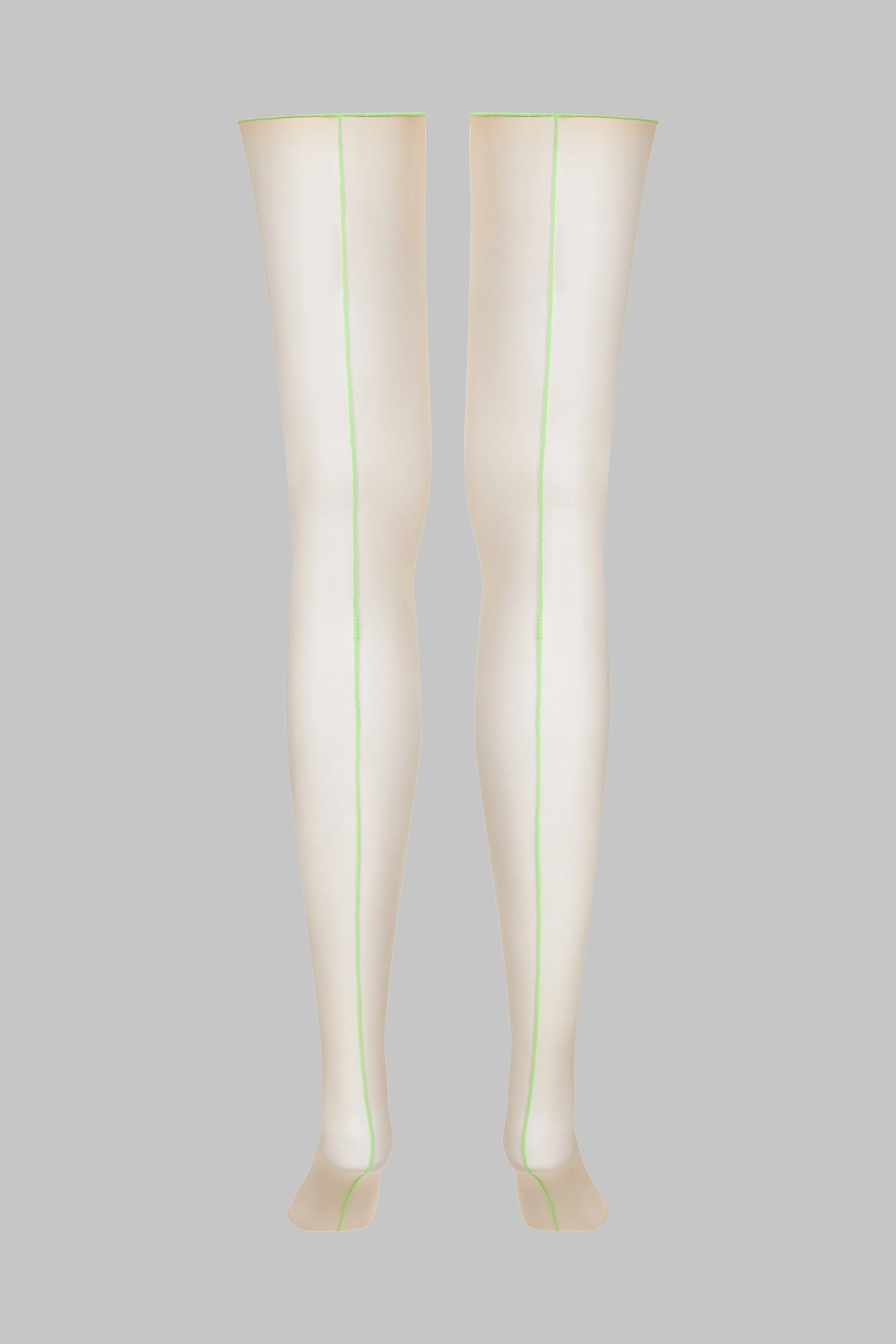 Cut and curled neon seamed stockings - 20D - Les Coquetteries | Green - Image 4