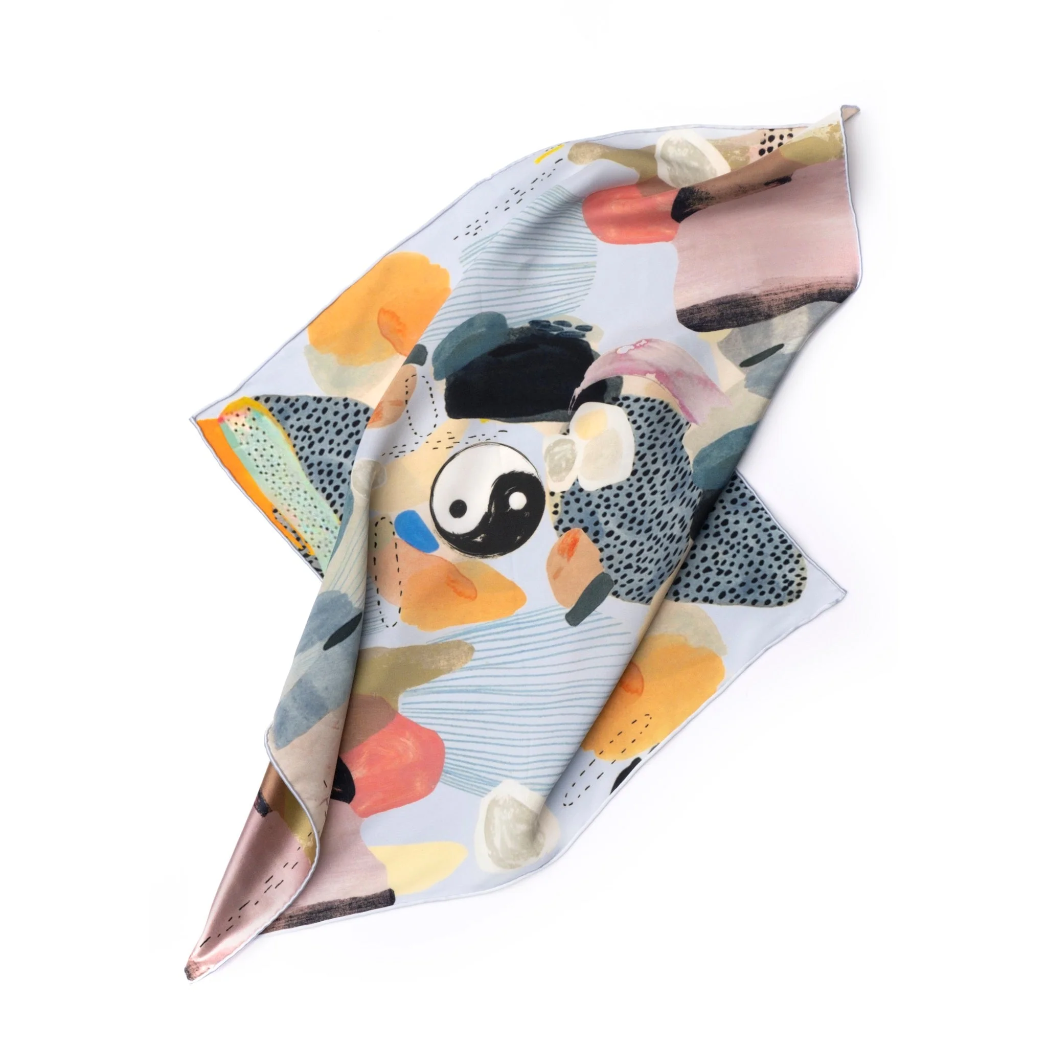 Abstract Printed Square Scarf | Multi - Image 7