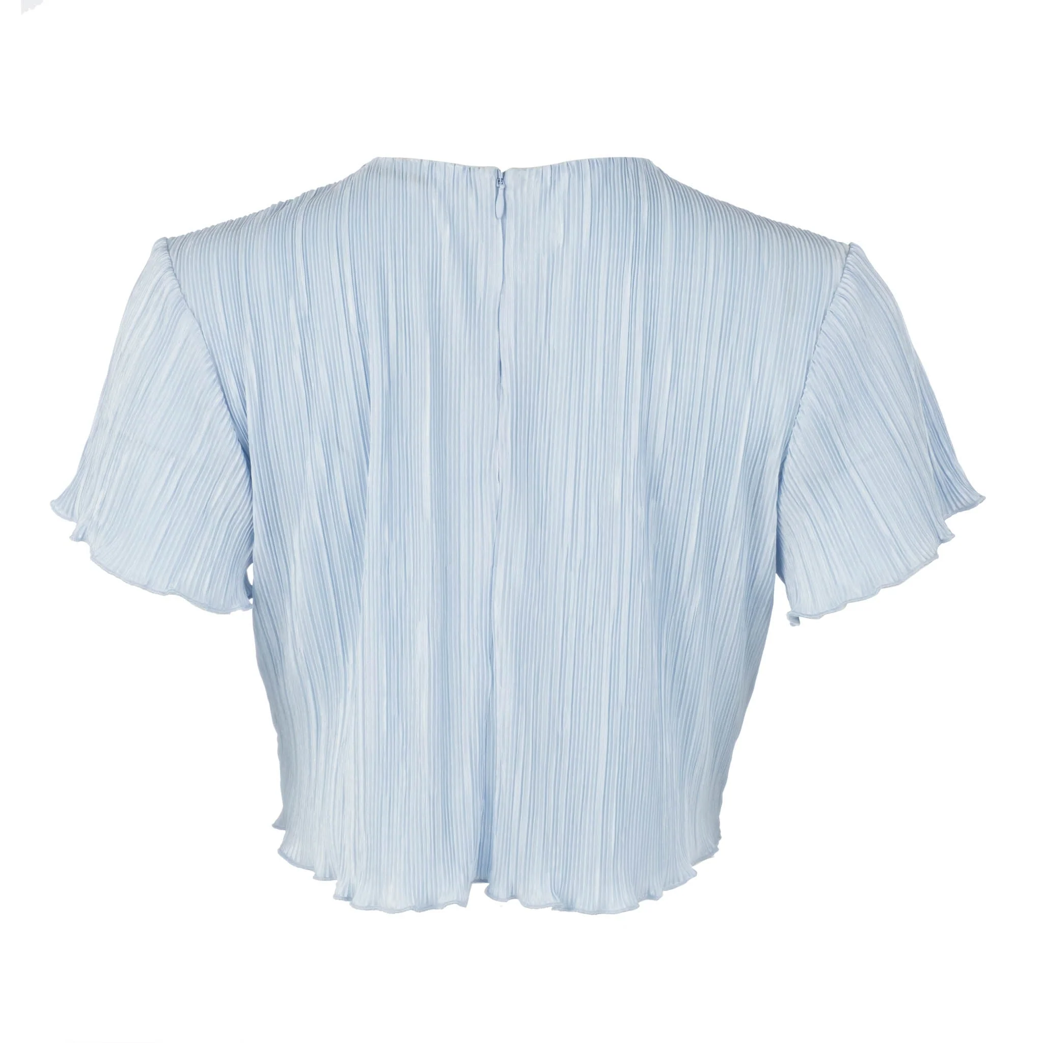 Blue Pleated Crop Top | Blue - Image 5