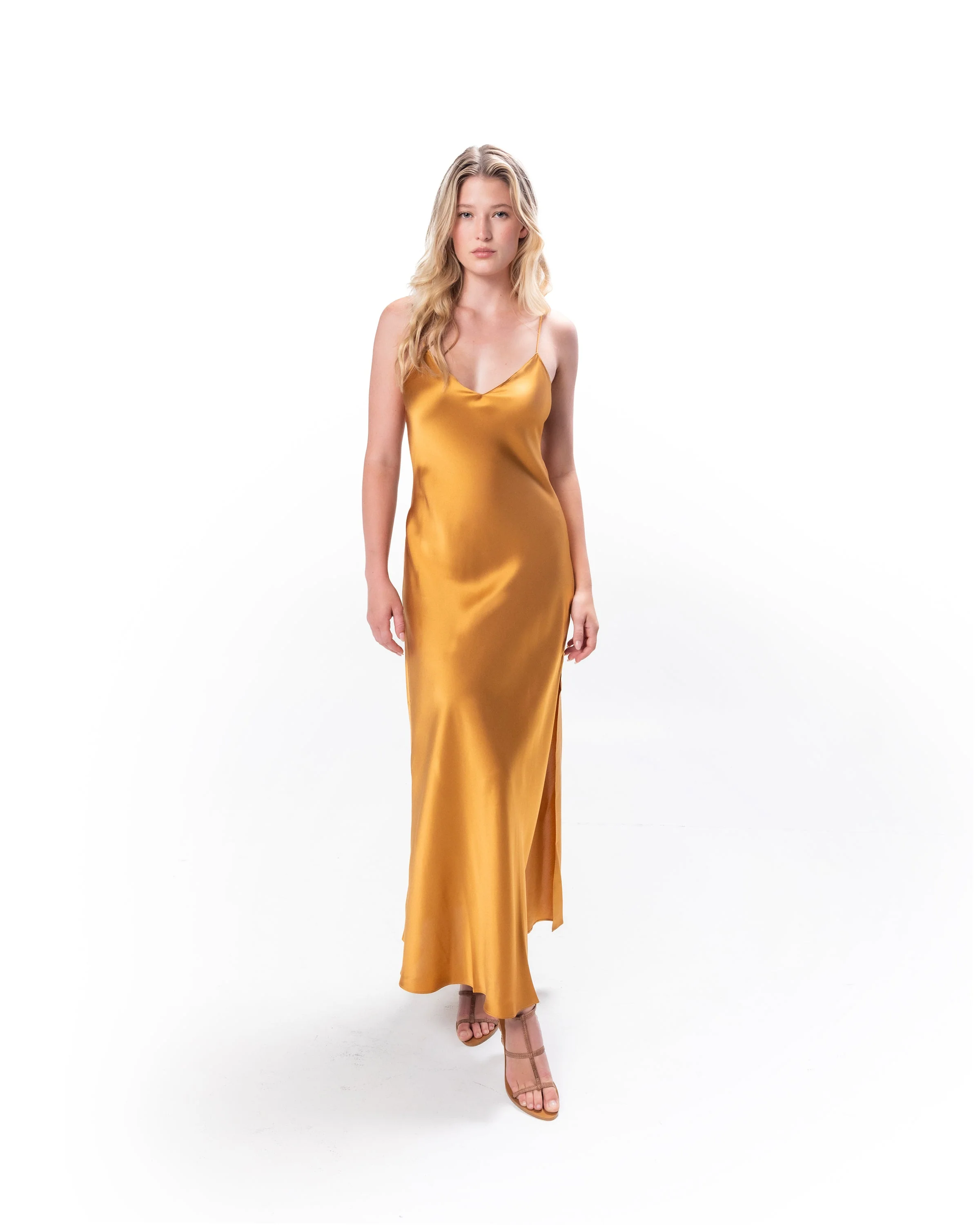 New Bronze Mossy Maxi Slip Dress | Bronze - Image 2
