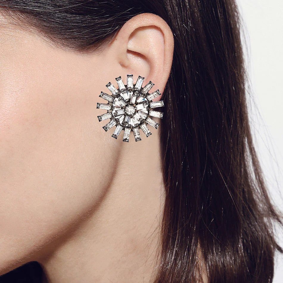 Garbo Earrings | Oxidized Silver Plated - Image 2