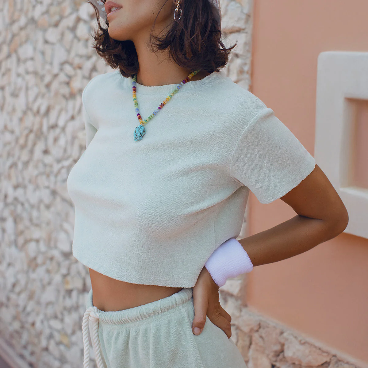 Green Terry Crop Top | Green - Image 5