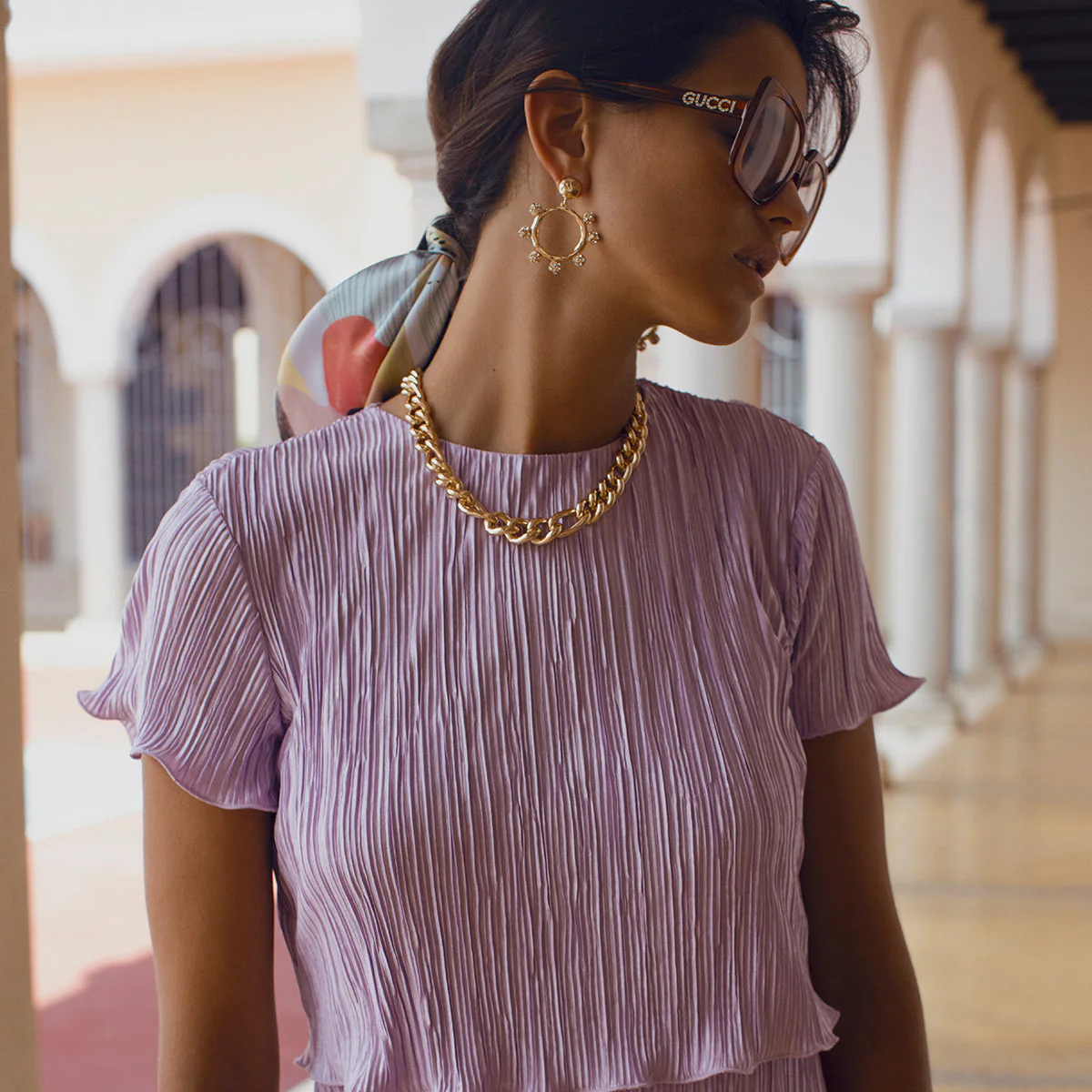 Lilac Pleated Crop Top | Lilac - Image 4