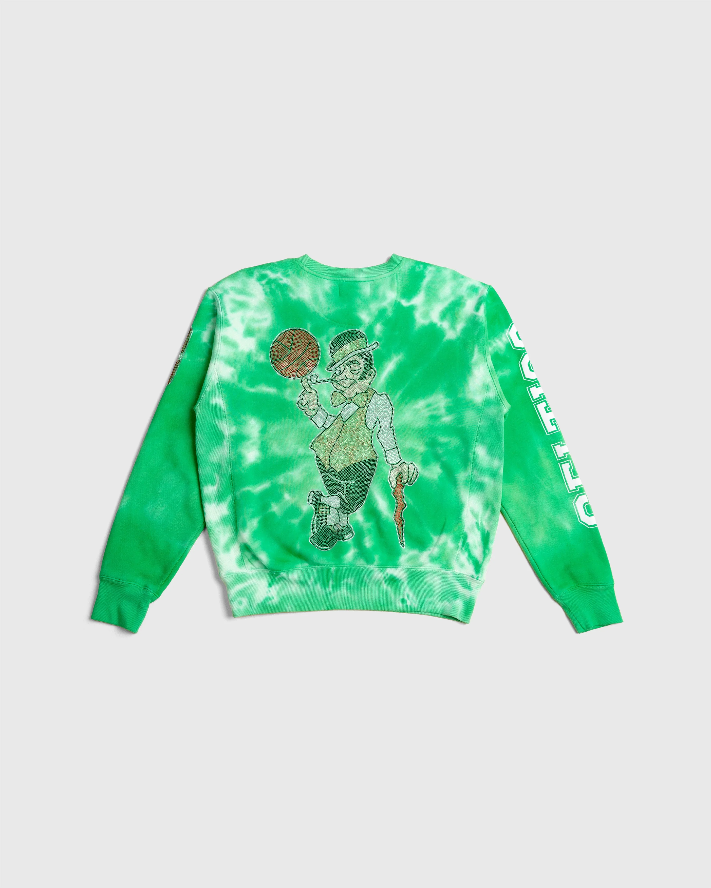 NBA Boston Celtics Tie Dye Crew Sweatshirt | Green - Image 2