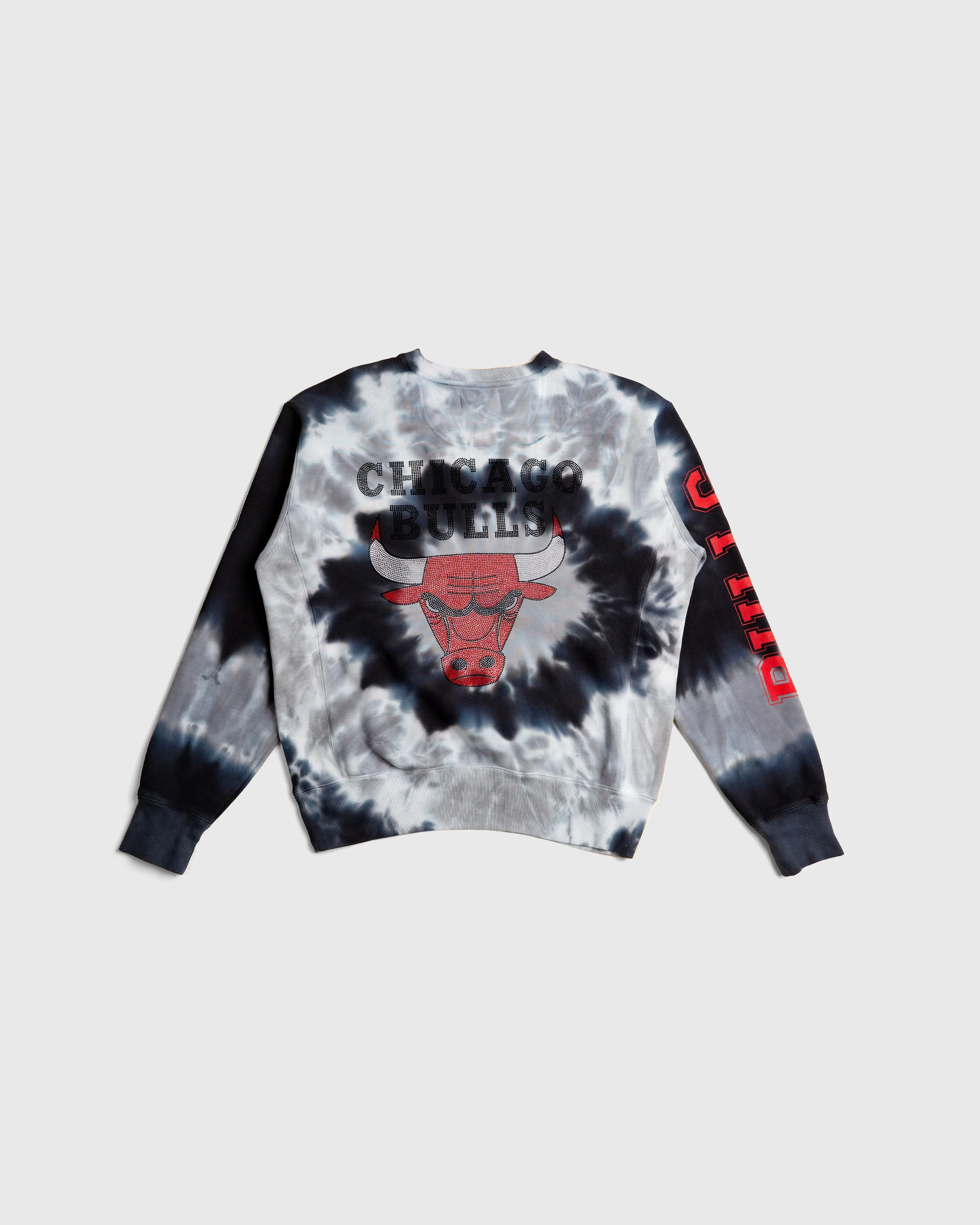 NBA Chicago Bulls Tie Dye Crew Sweatshirt | Black Tie Dye - Image 2