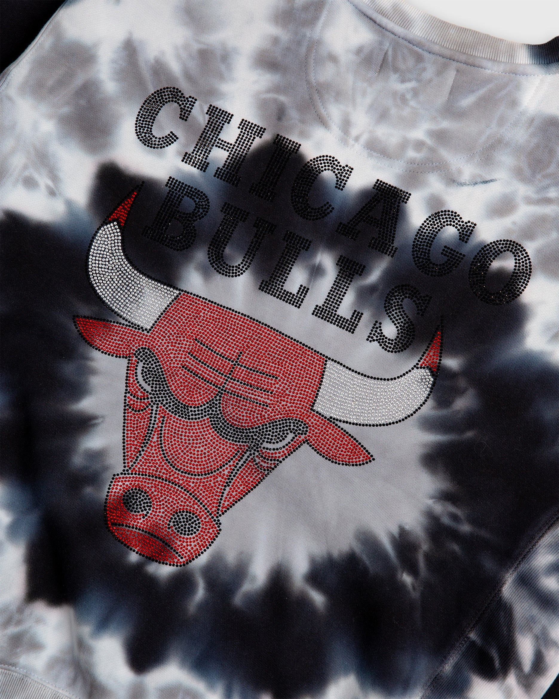 NBA Chicago Bulls Tie Dye Crew Sweatshirt | Black Tie Dye - Image 3