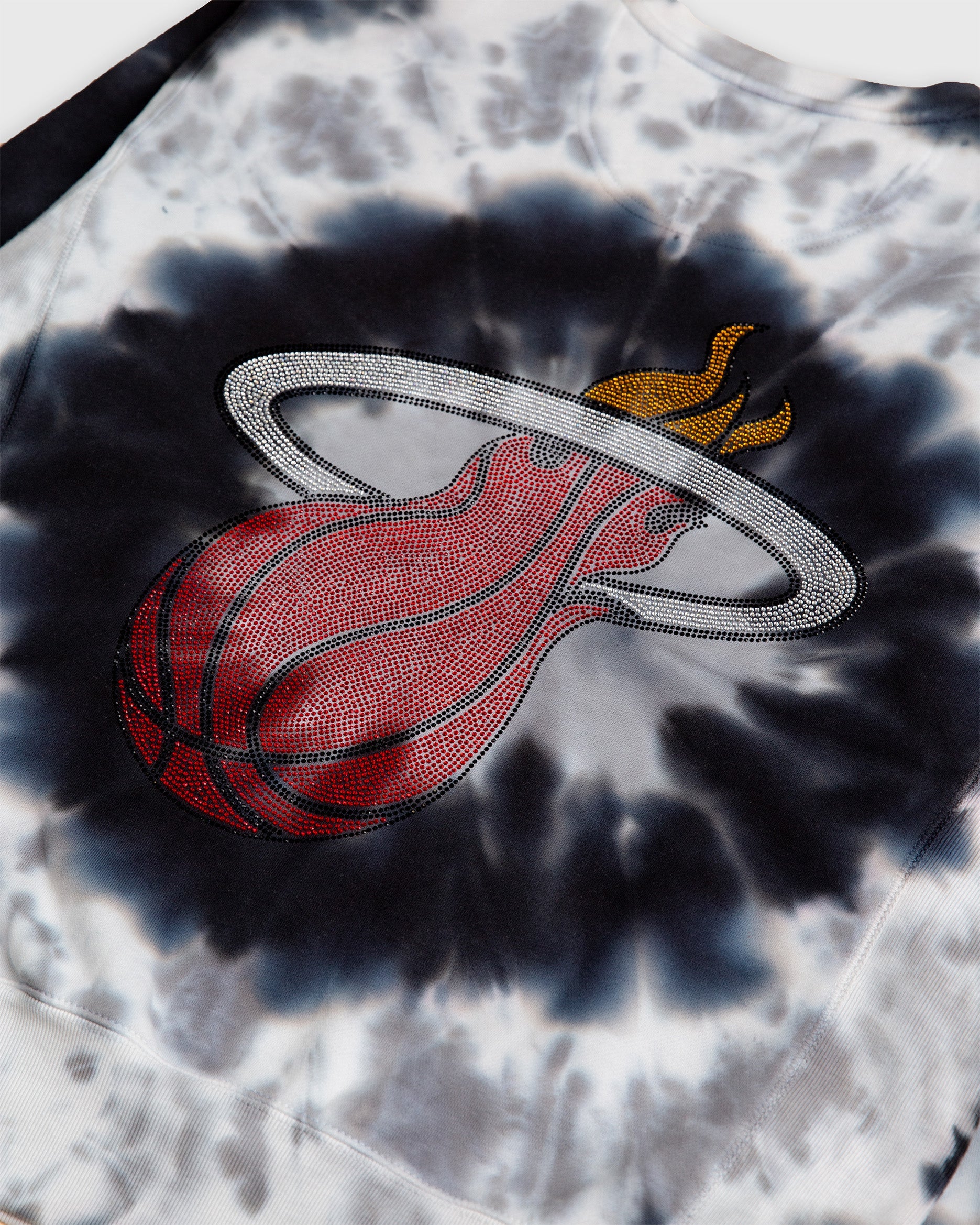NBA Miami Heat Tie Dye Crew Sweatshirt | Gray - Image 3