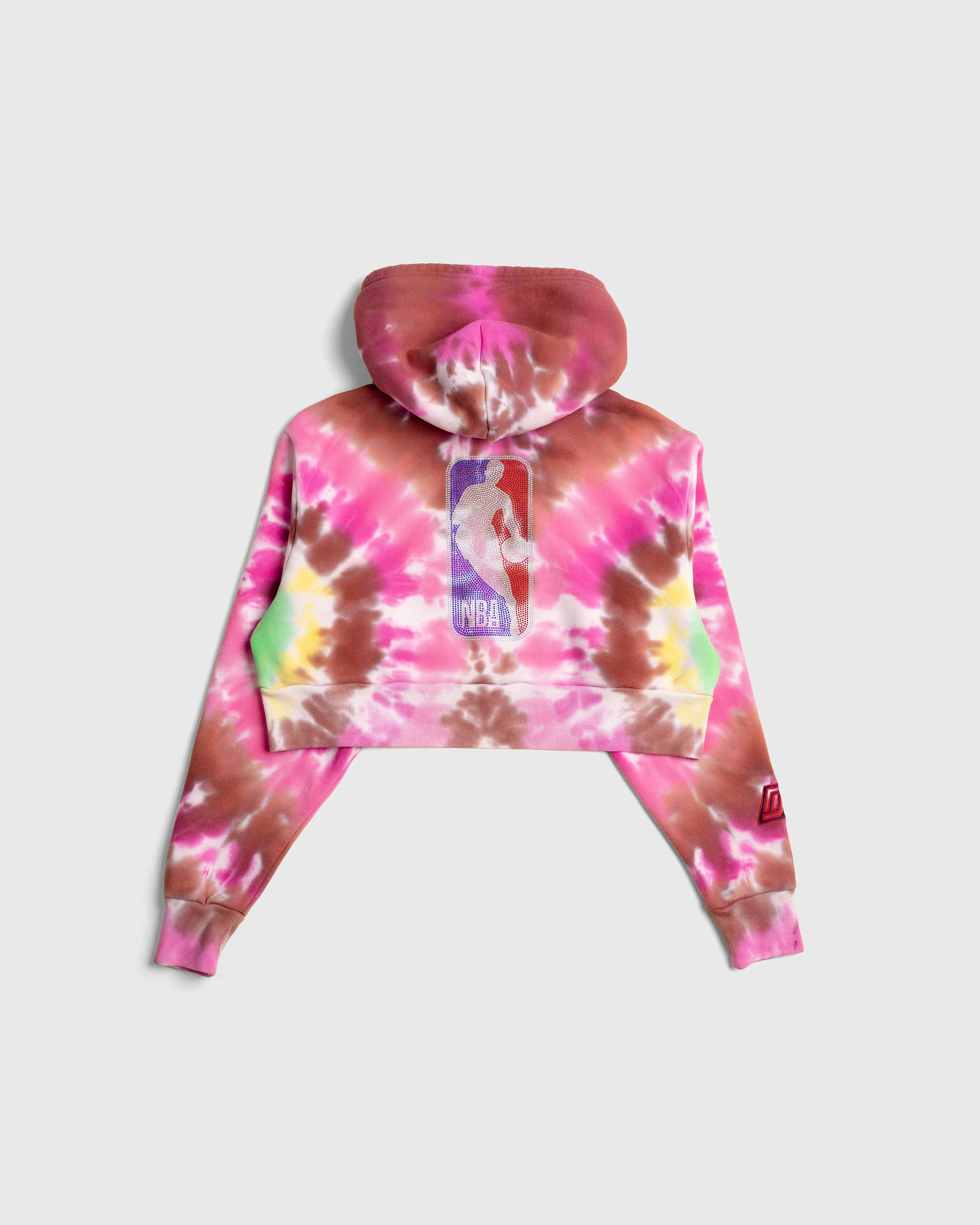 NBA Tie Dye Crop Hoodie | Pink - Image 2