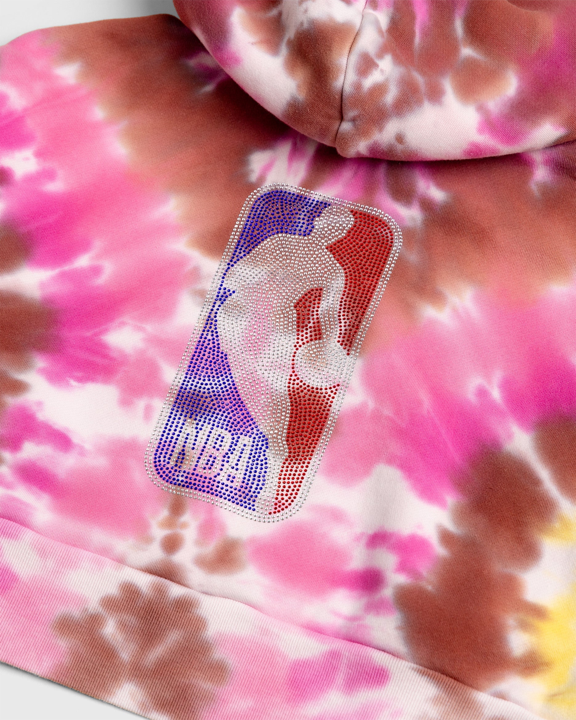 NBA Tie Dye Crop Hoodie | Pink - Image 3