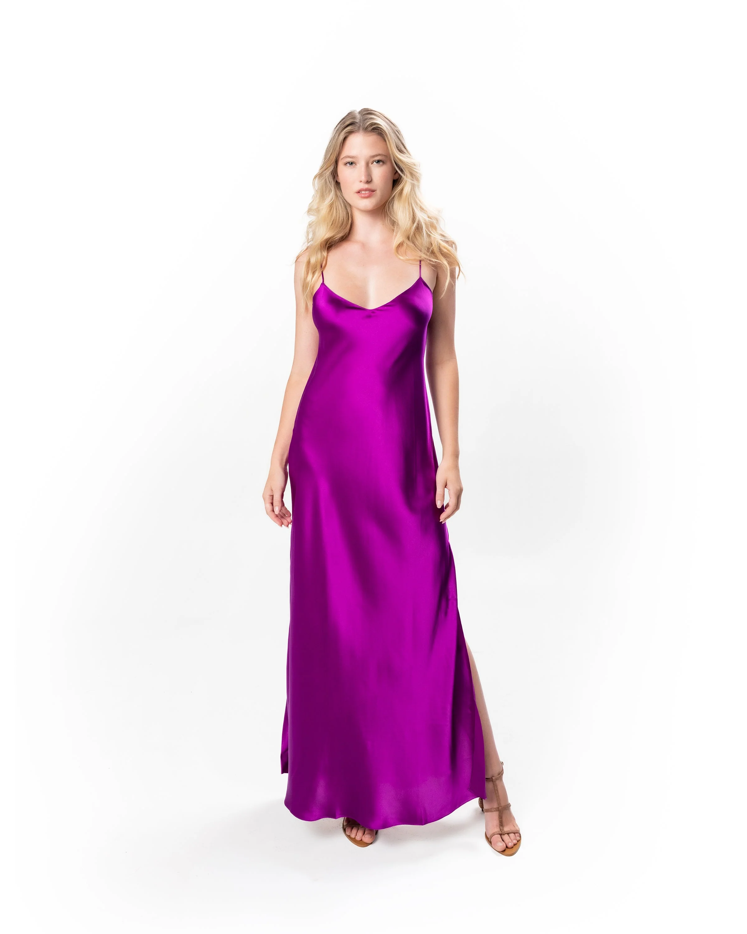 New Fuchsia Mossy Maxi Slip Dress | Fuschia - Image 3